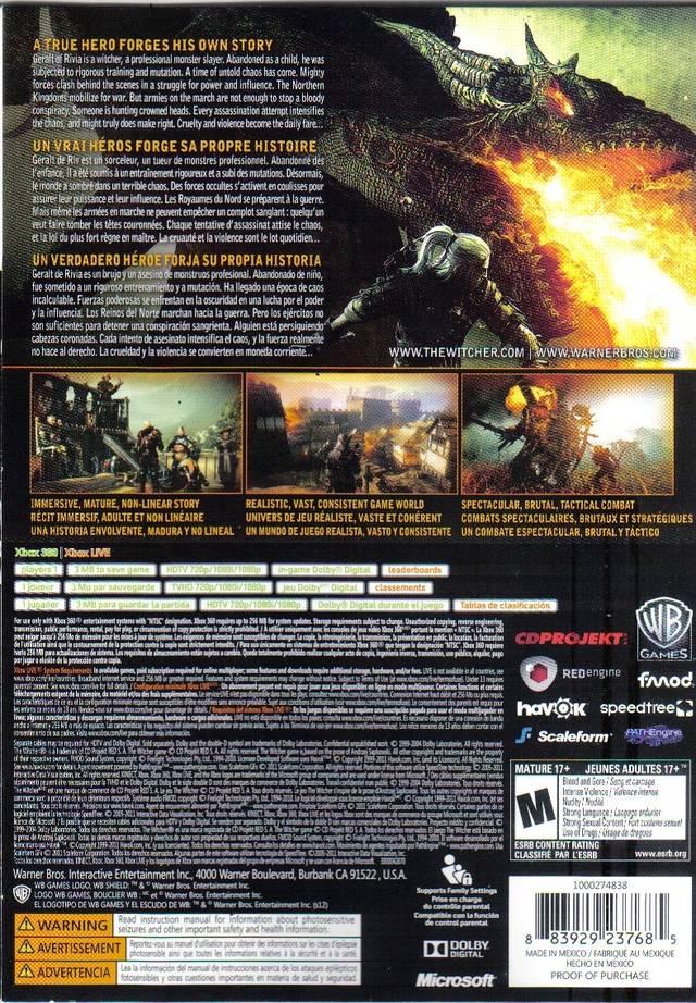 Witcher 2 Assassins of Kings Enhanced Edition: With Slip Cover - Microsoft Xbox 360
