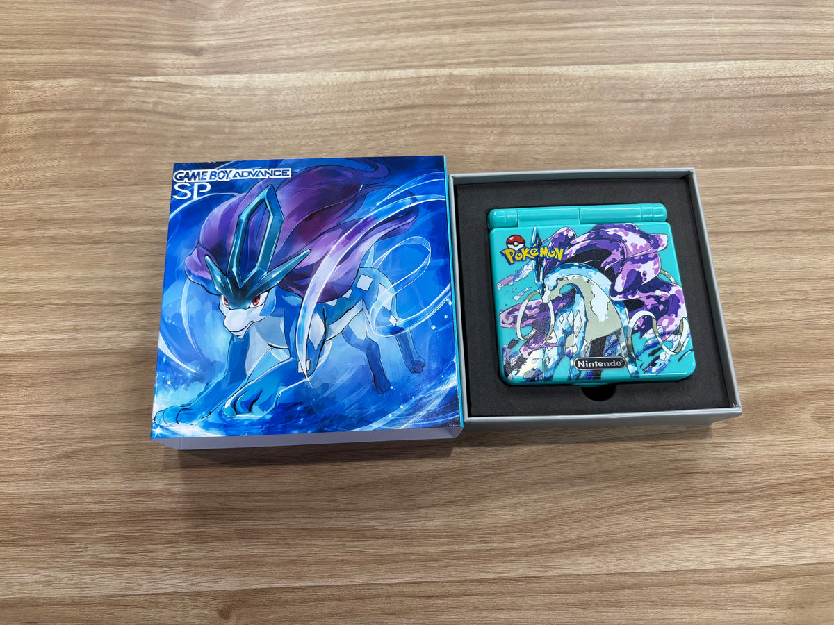 Nintendo Game Boy Advance SP (GBA SP) Custom Suicune Backlit Handheld Console