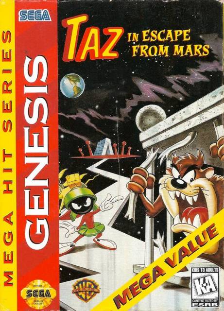 Taz in Escape from Mars Cardboard Box - Sega Genesis