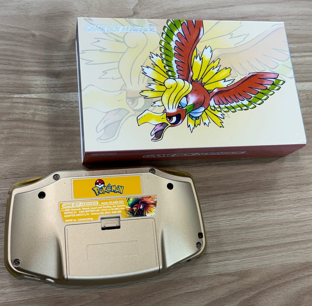 Nintendo Game Boy Advance (GBA) Custom Ho-Oh Backlit Handheld Console