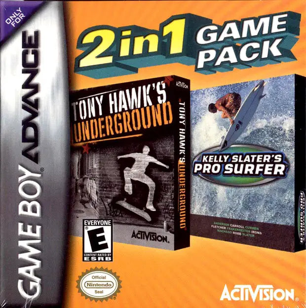 2 In 1 Game Pack: Tony Hawk's Underground / Kelly Slater's Pro Surfer - Nintendo Game Boy Advance
