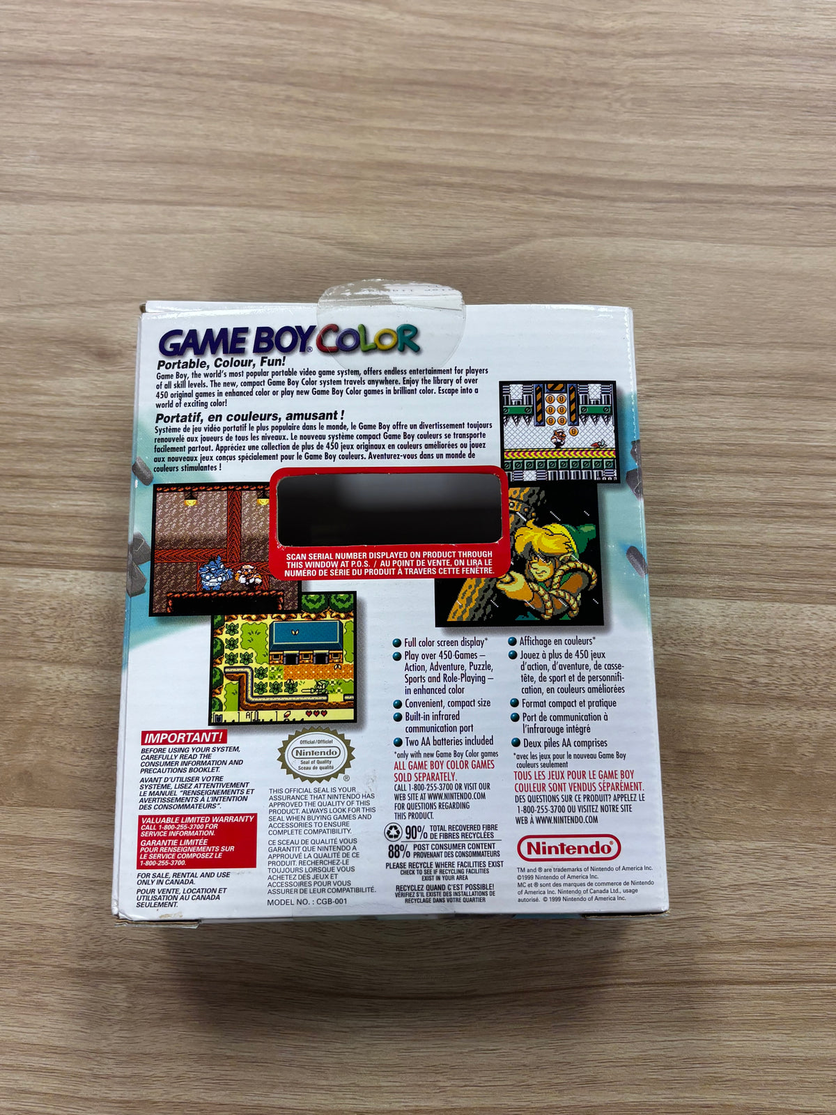 (CIB) Nintendo Game Boy Color GBC Teal Handheld Console (CGB-001)