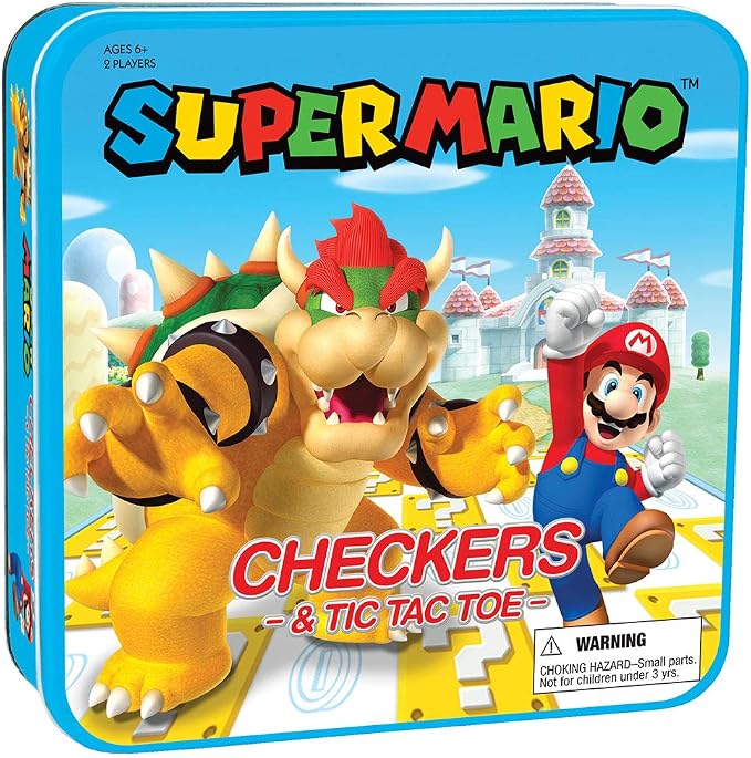 Super Mario and Bowser Checkers and Tic Tac toe