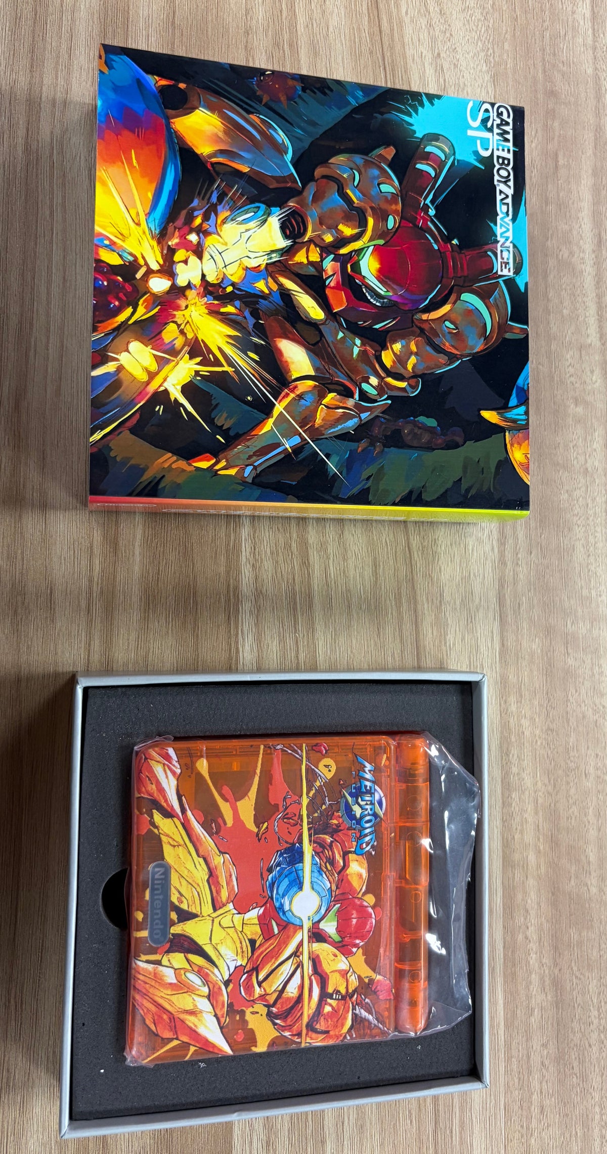Nintendo Game Boy Advance SP (GBA SP) Custom Metroid Backlit Handheld Console