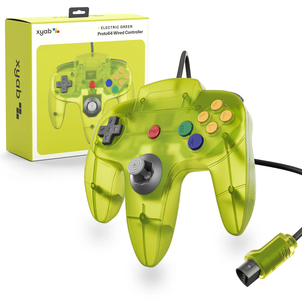 PROTO64 Wired Controller - Electric Green For Nintendo N64