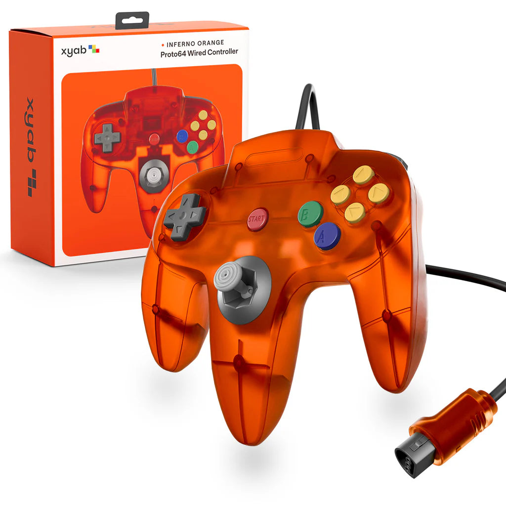 PROTO64 Wired Controller - Inferno Orange For Nintendo N64
