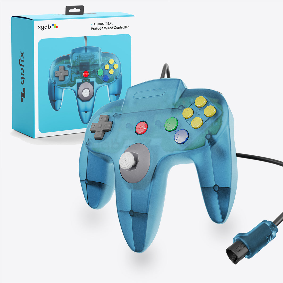 PROTO64 Wired Controller - Turbo Teal For Nintendo N64
