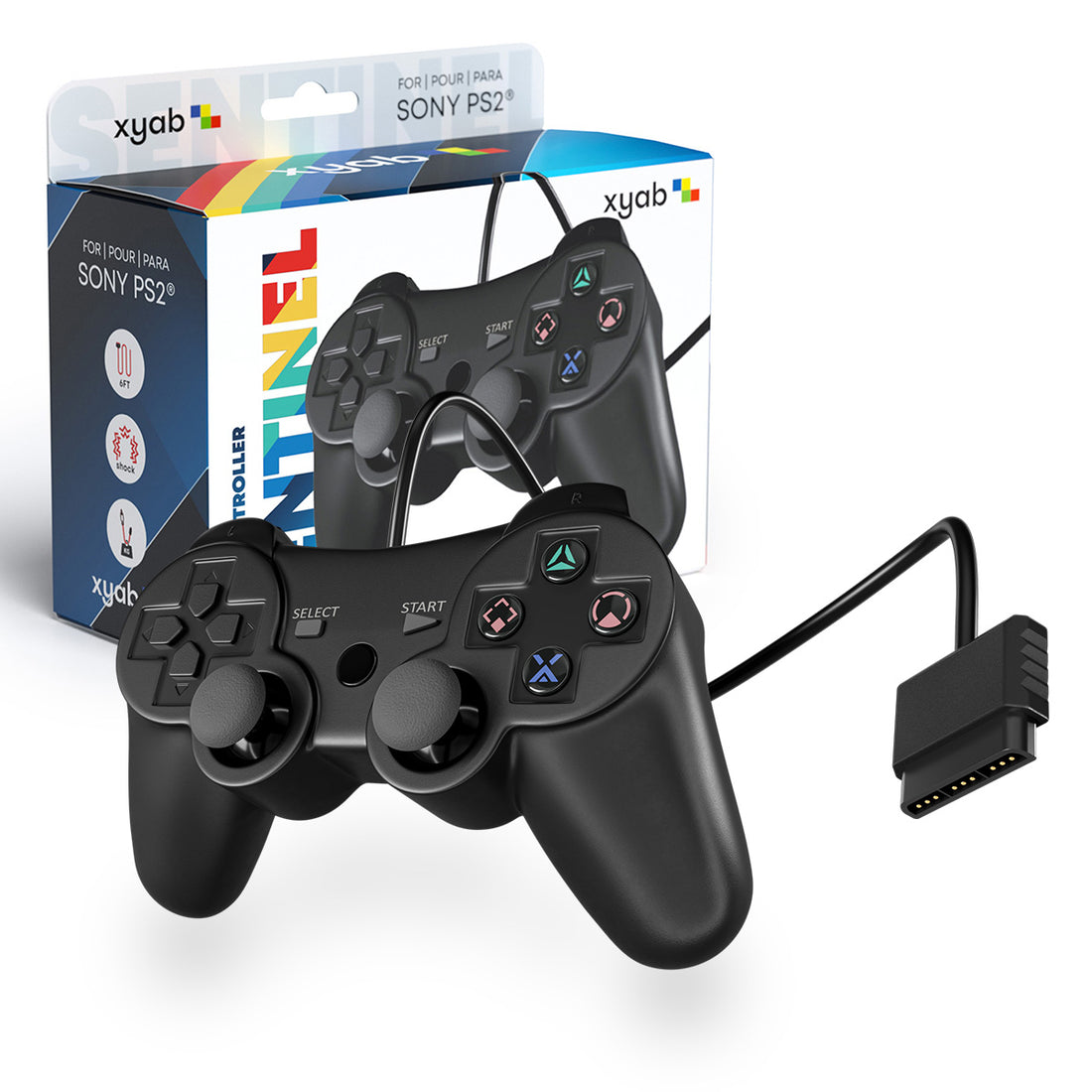 PlayStation 2 PS2 Sentinel Black Wired Controller