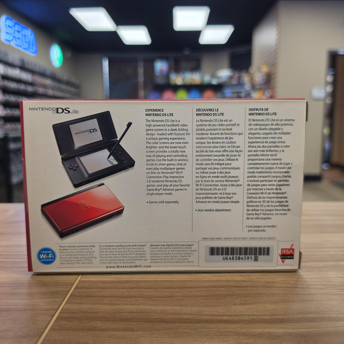 Complete in Box Nintendo DS Lite Crimson/Black Handheld Console