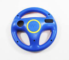 Nintendo Wii Mario Kart Racing Steering Wheel Red and Blue