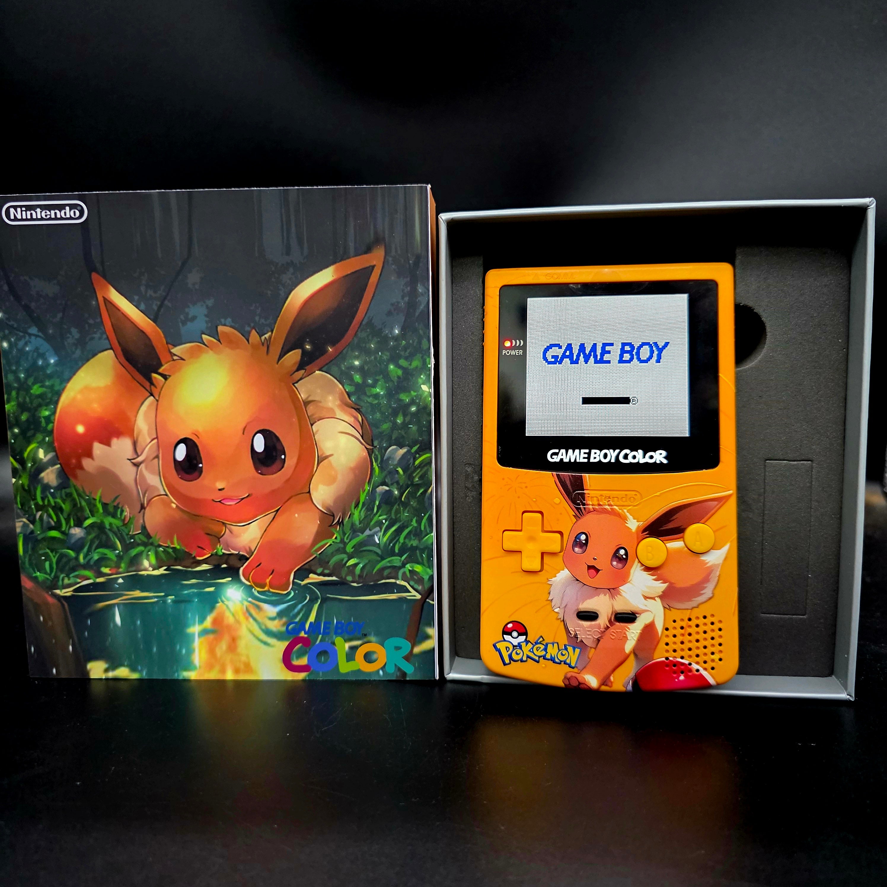 Nintendo Game Boy Color (GBC) Custom Eevee Backlit Handheld Console