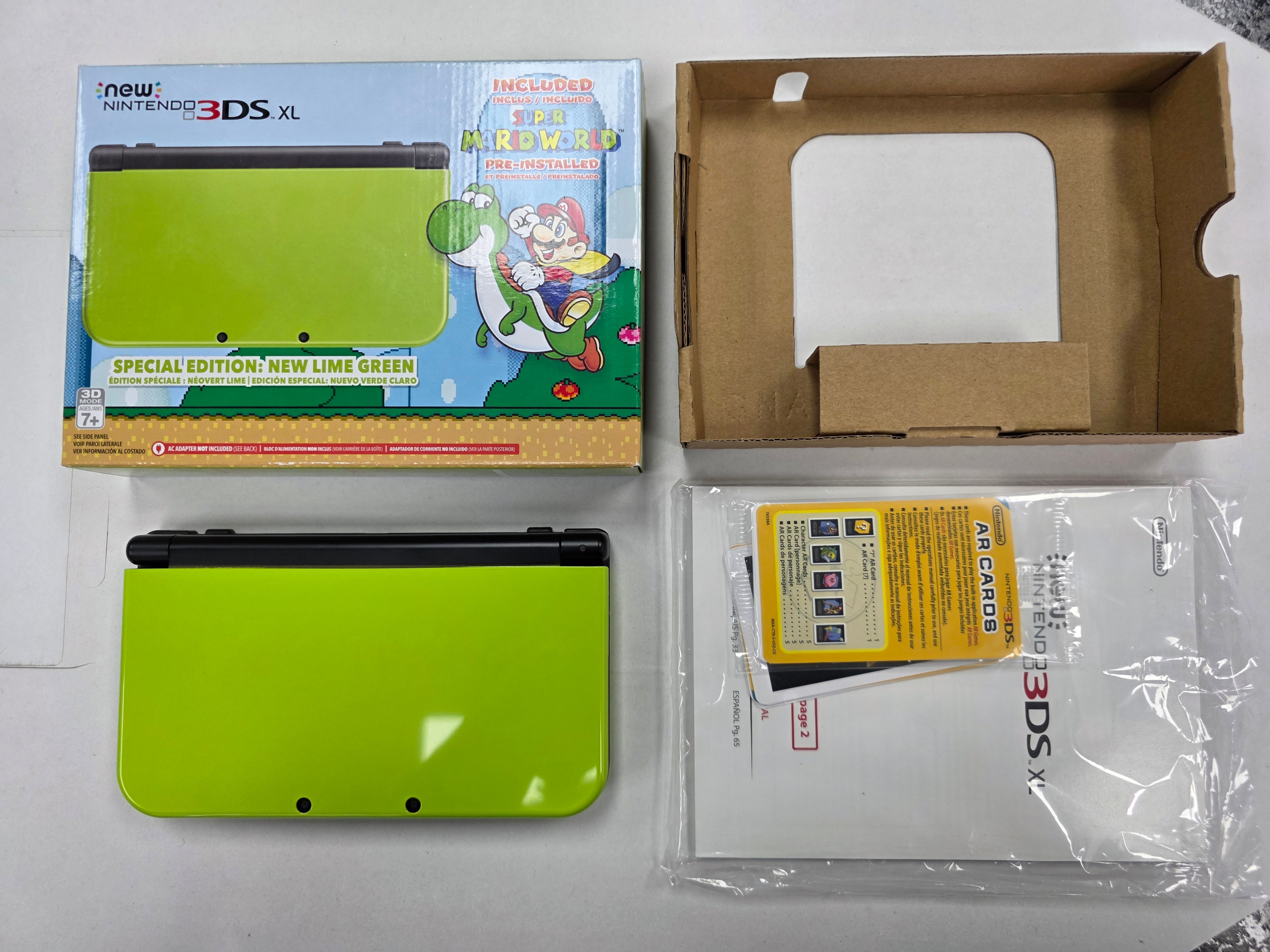 (MINT) New Nintendo 3DS XL Special Edition: New Lime Green w/Super Mario World - Amazon Exclusive