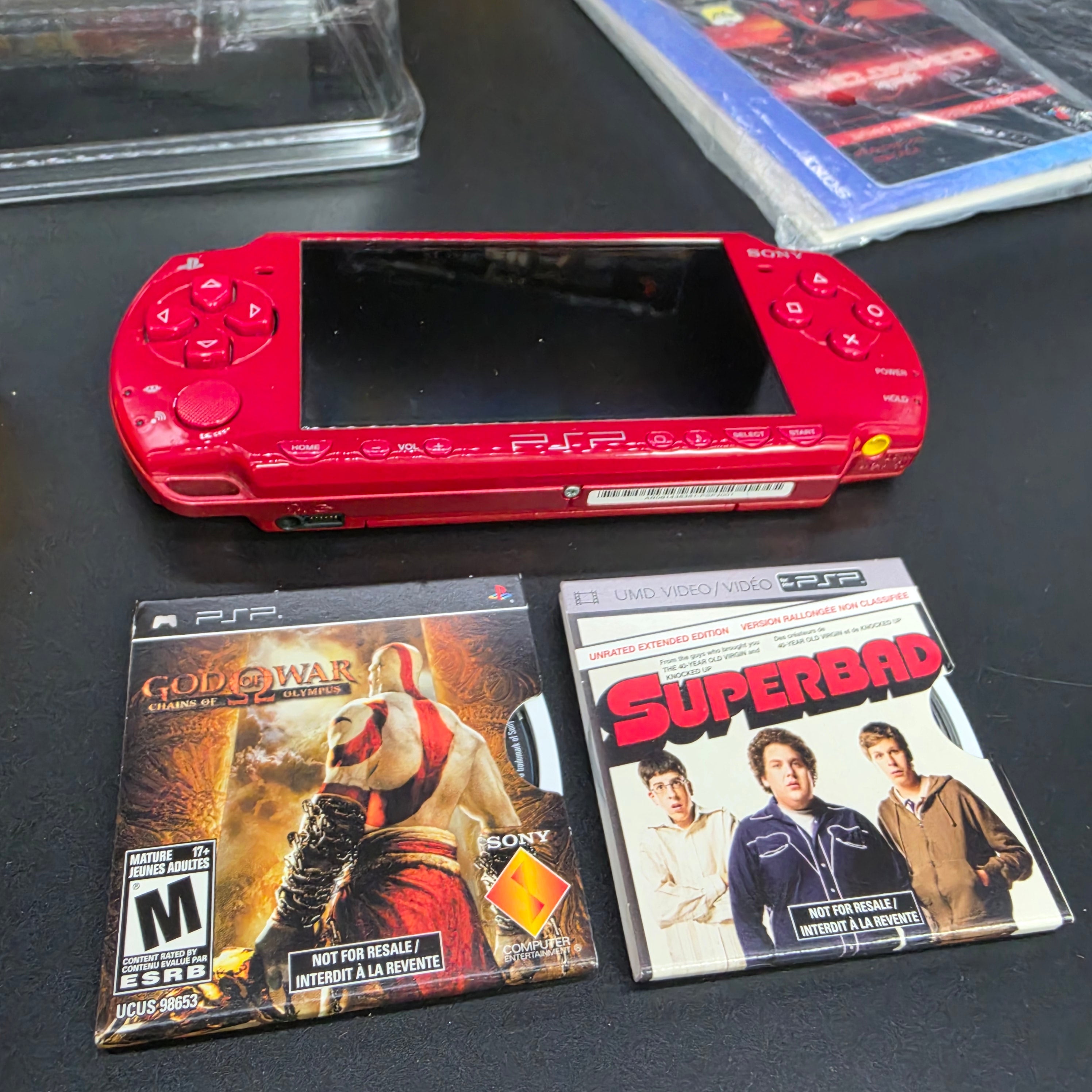 CIB Sony PlayStation Portable PSP God of War Edition Red Model 2000 Handheld Console