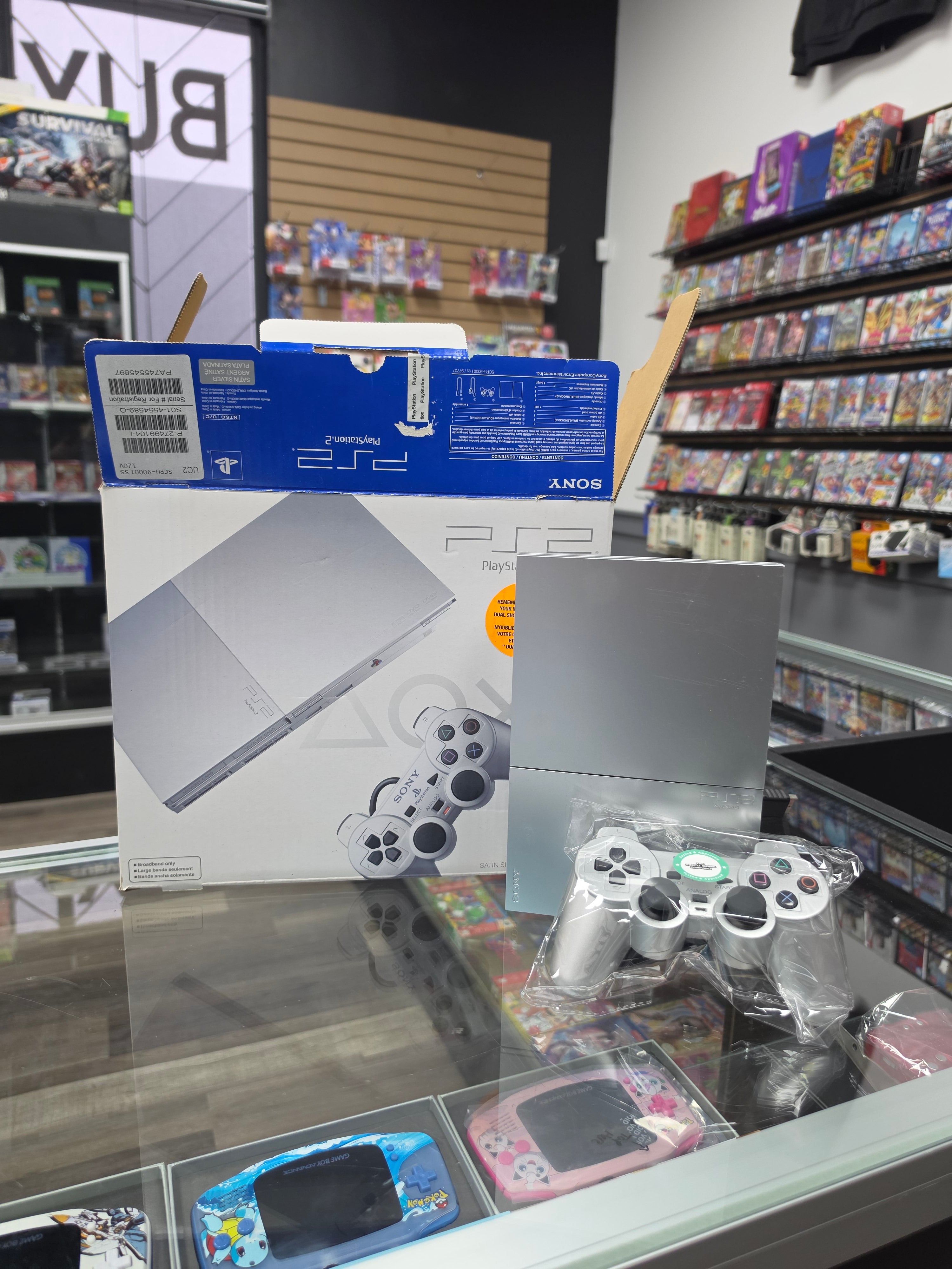 Sony PlayStation 2 PS2 Slim Silver (9000) CIB