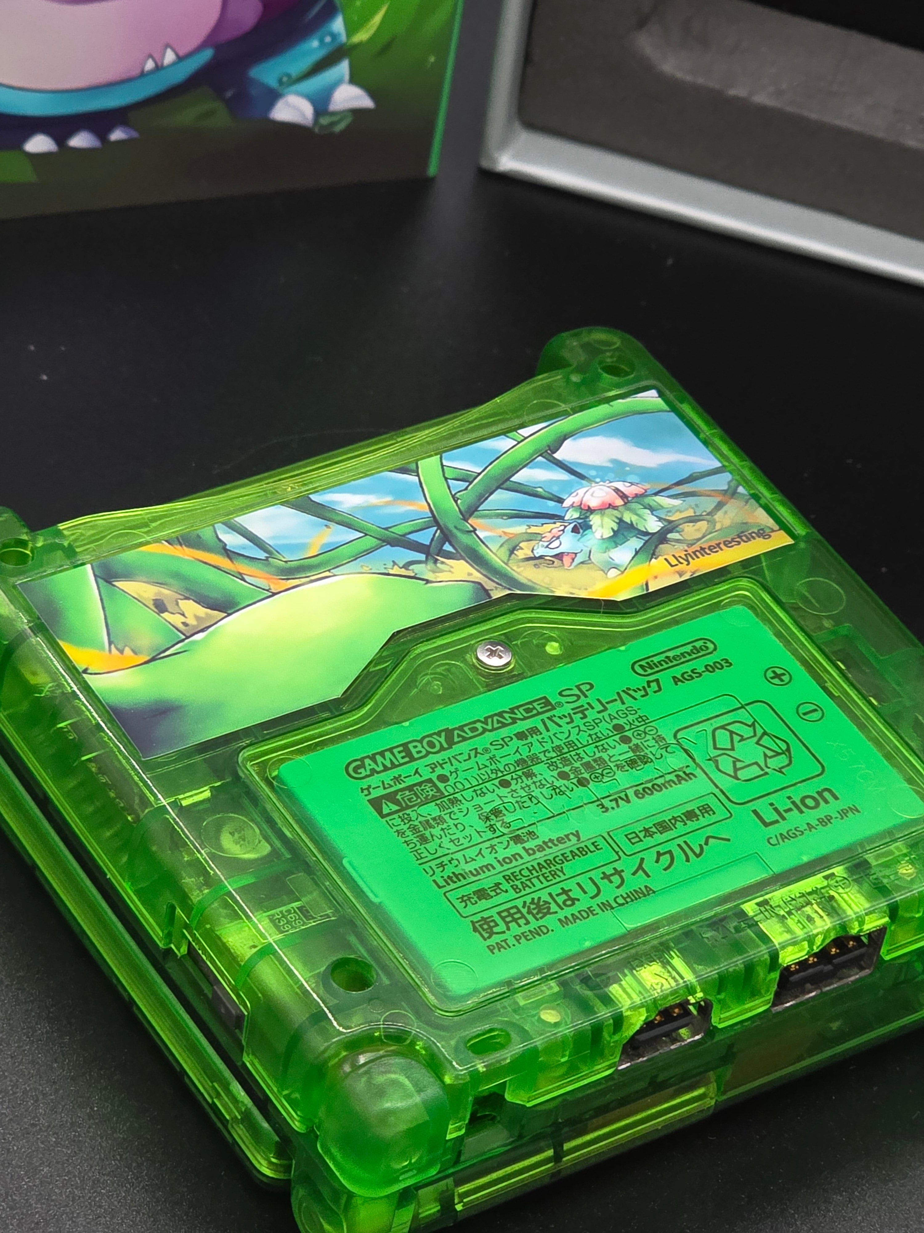 Nintendo Game Boy Advance SP (GBA SP) Custom Venasaur Backlit Handheld Console