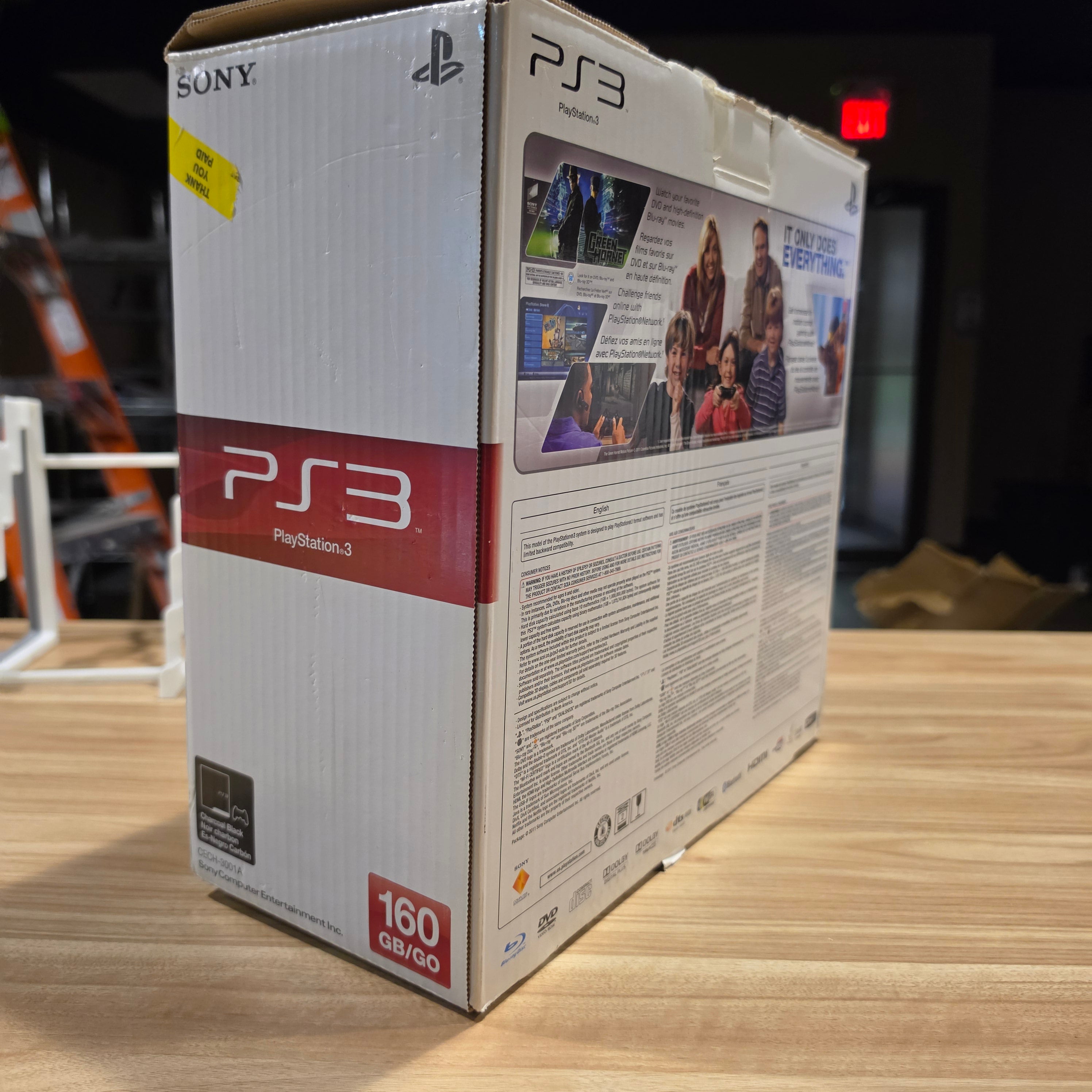 160gb In Box Sony PlayStation 3 PS3 Charcoal Black Slim Console Bundle
