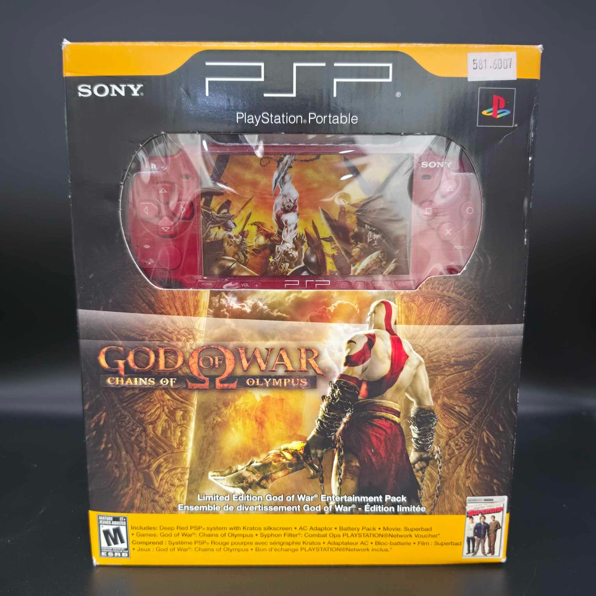 CIB Sony PlayStation Portable PSP God of War Edition Red Model 2000 Handheld Console