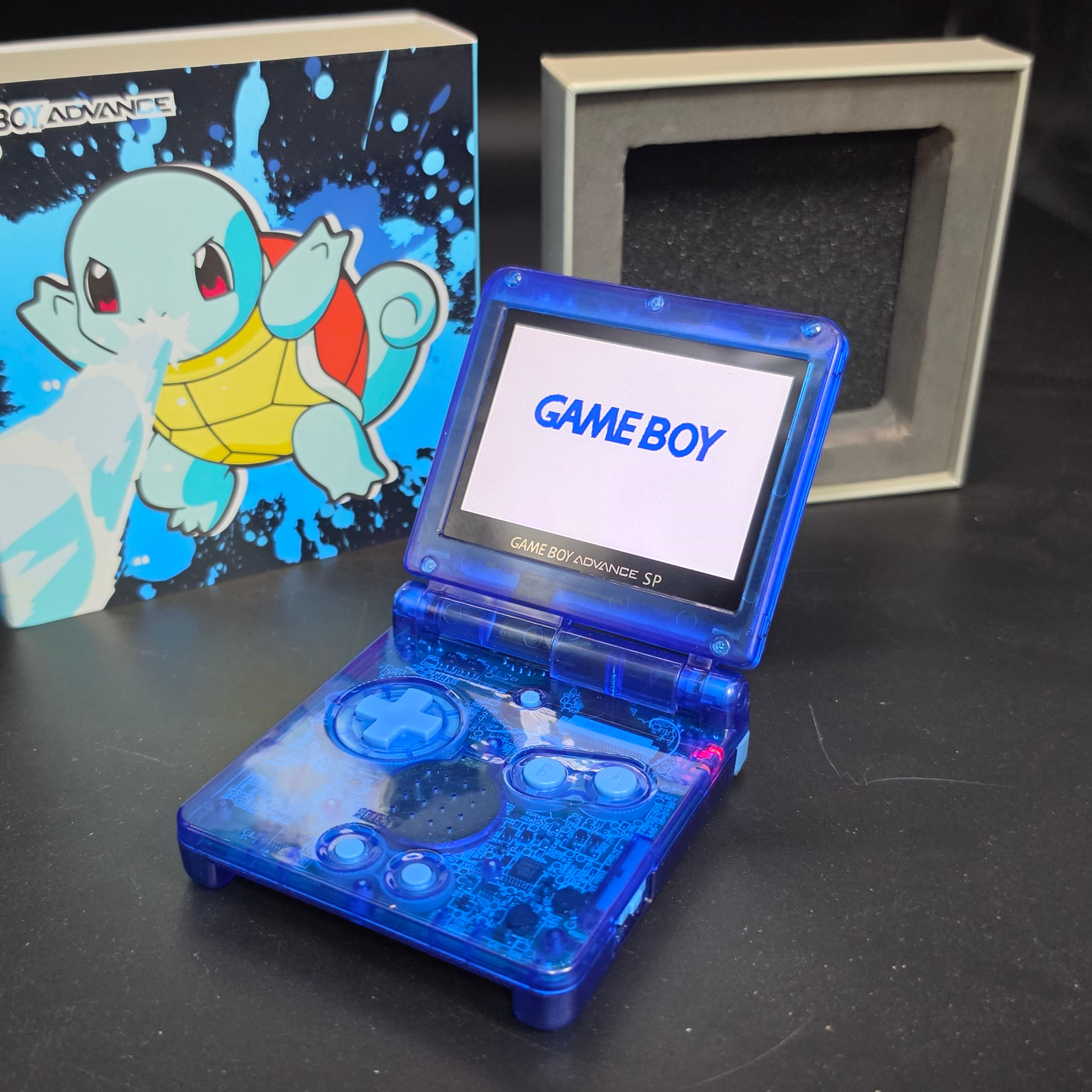 Nintendo Game Boy Advance SP (GBA SP) Custom Squirtle Backlit Handheld Console