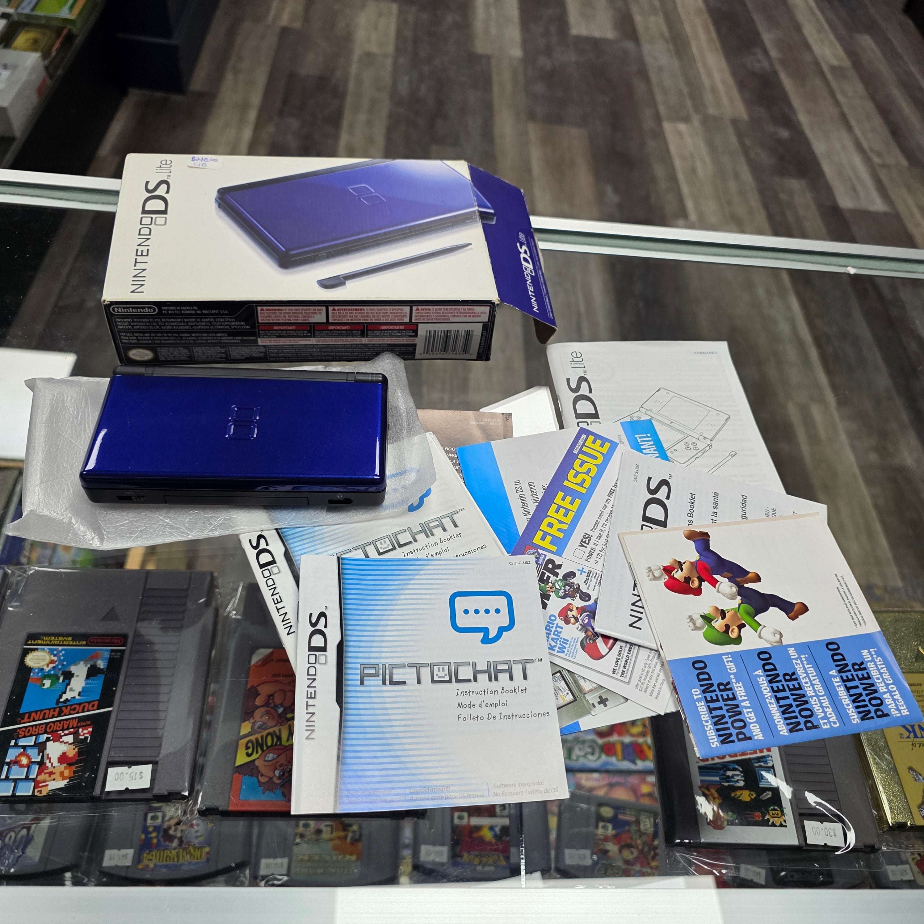 Complete in Box Nintendo DS Lite Blue Handheld Console