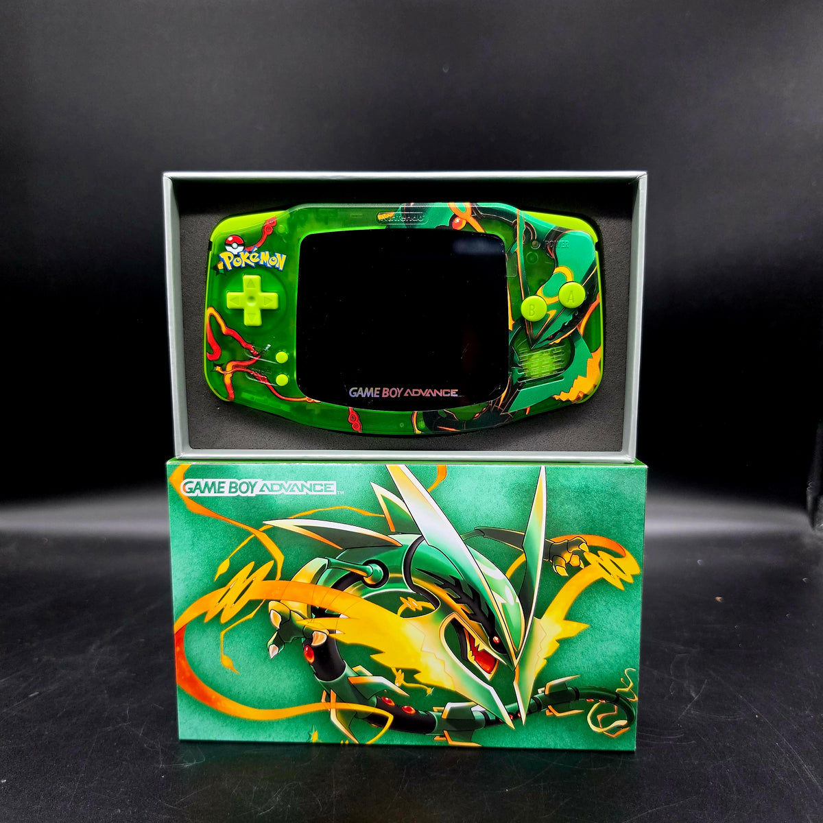 Nintendo Game Boy Advance (GBA) Custom Mega Rayquaza Backlit Handheld Console