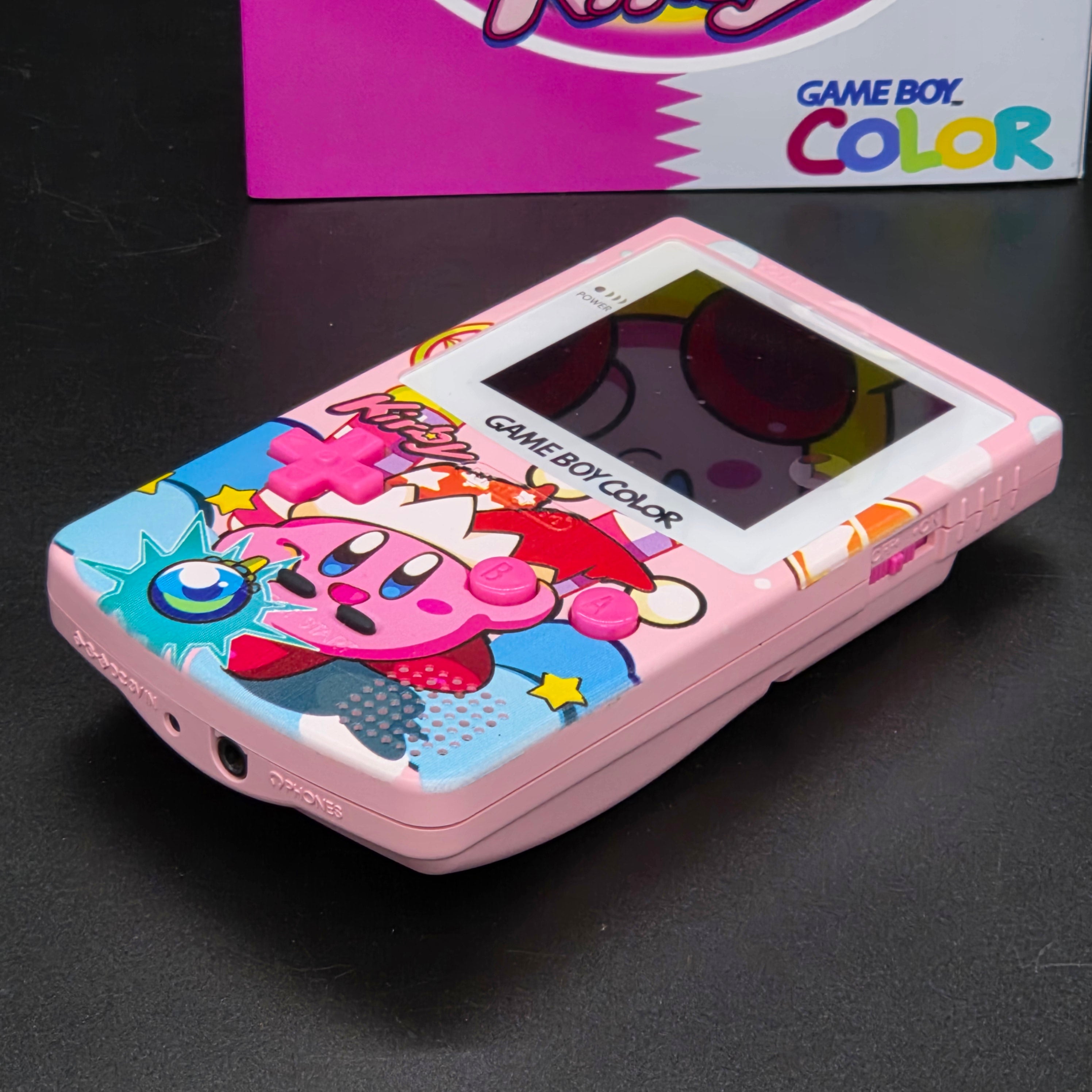 Nintendo Game Boy Color (GBC) Custom Kirby Pink Backlit Handheld Console