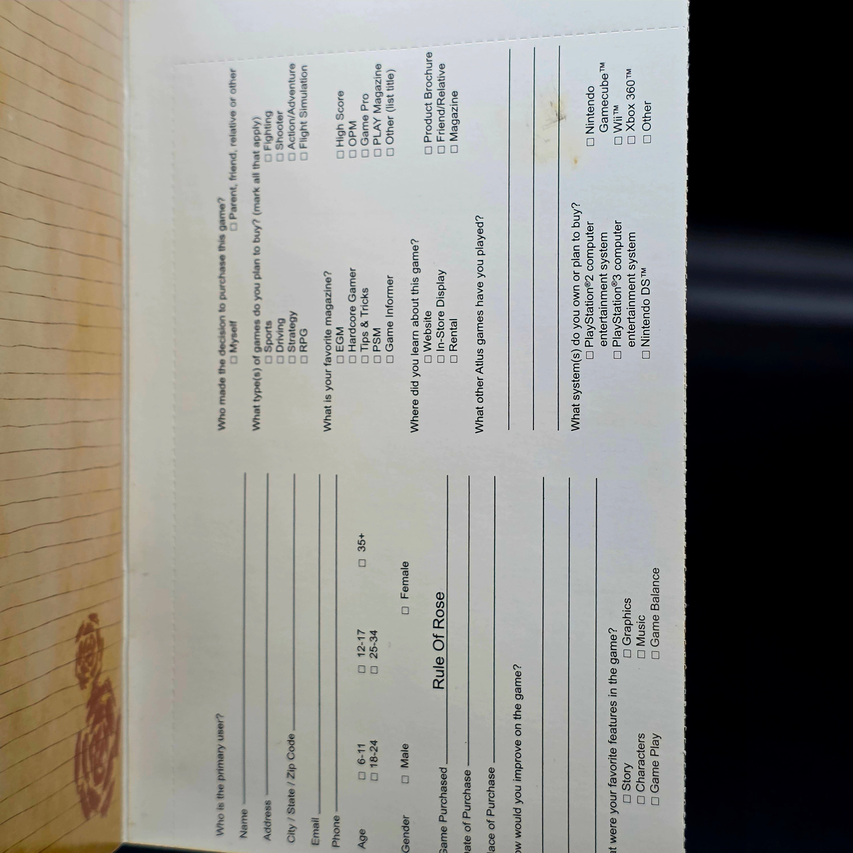 Rule of Rose - Sony PlayStation 2 (PS2)