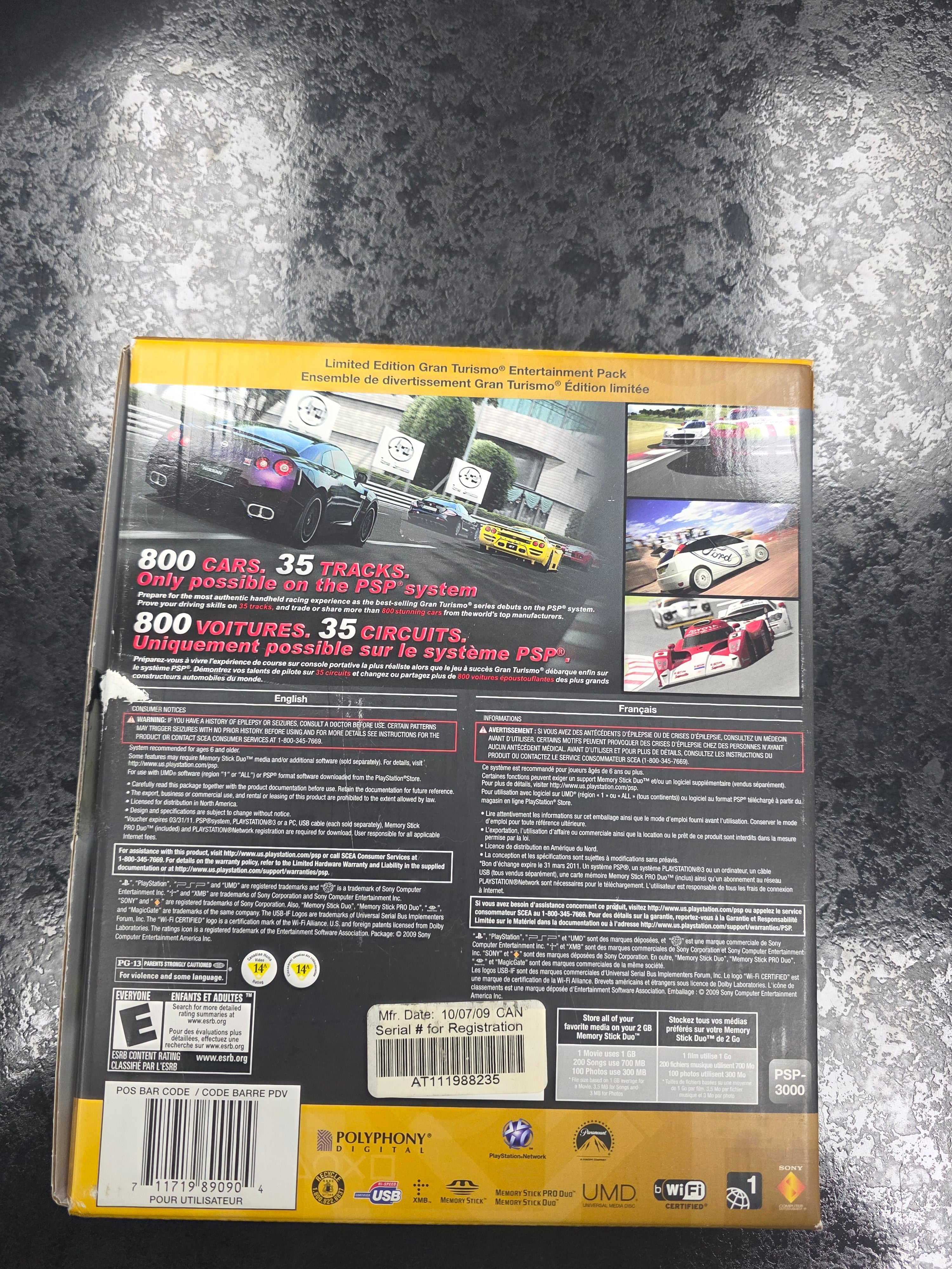 PSP 3000 Limited Edition Gran Turismo Entertainment Pack Handheld Console