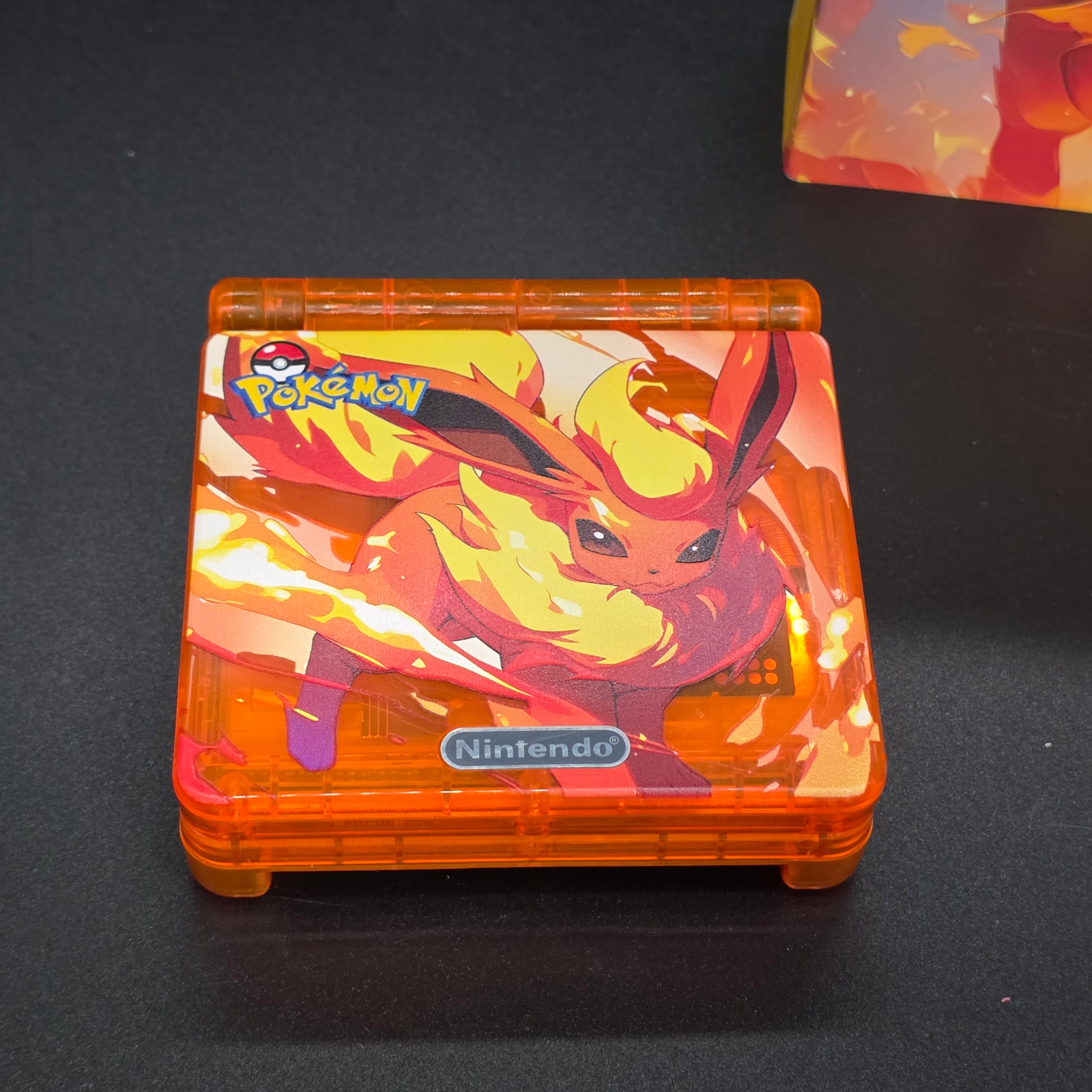 Nintendo Game Boy Advance SP (GBA SP) Custom Flareon Backlit Handheld Console