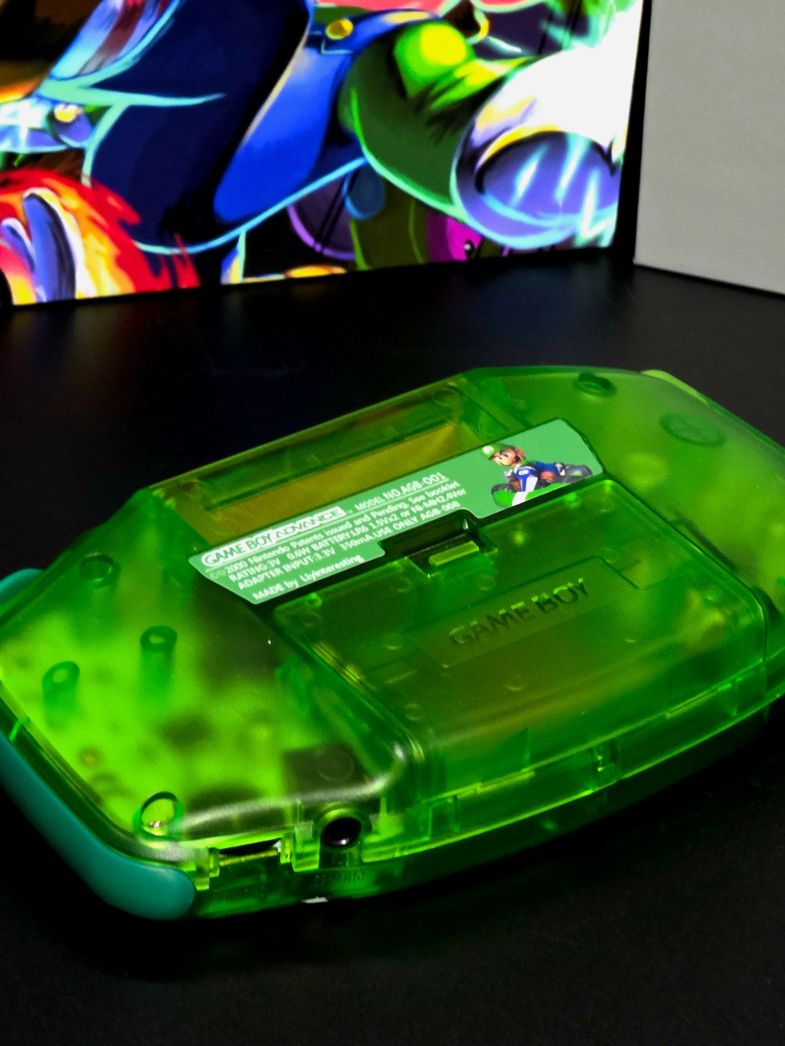 Nintendo Game Boy Advance (GBA) Custom Luigi Backlit Handheld Console