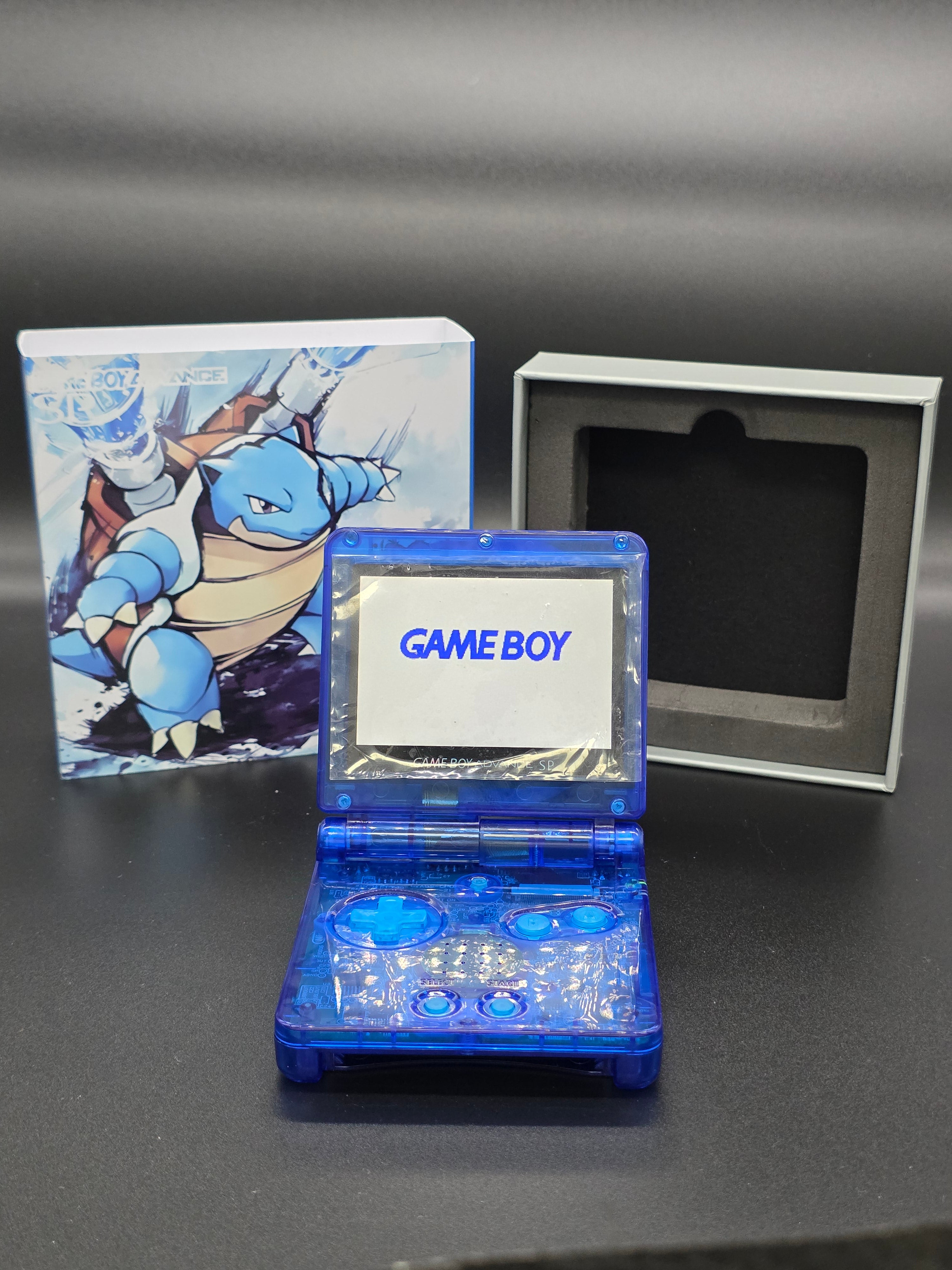 Nintendo Game Boy Advance SP (GBA SP) Custom Blastoise Backlit Handheld Console