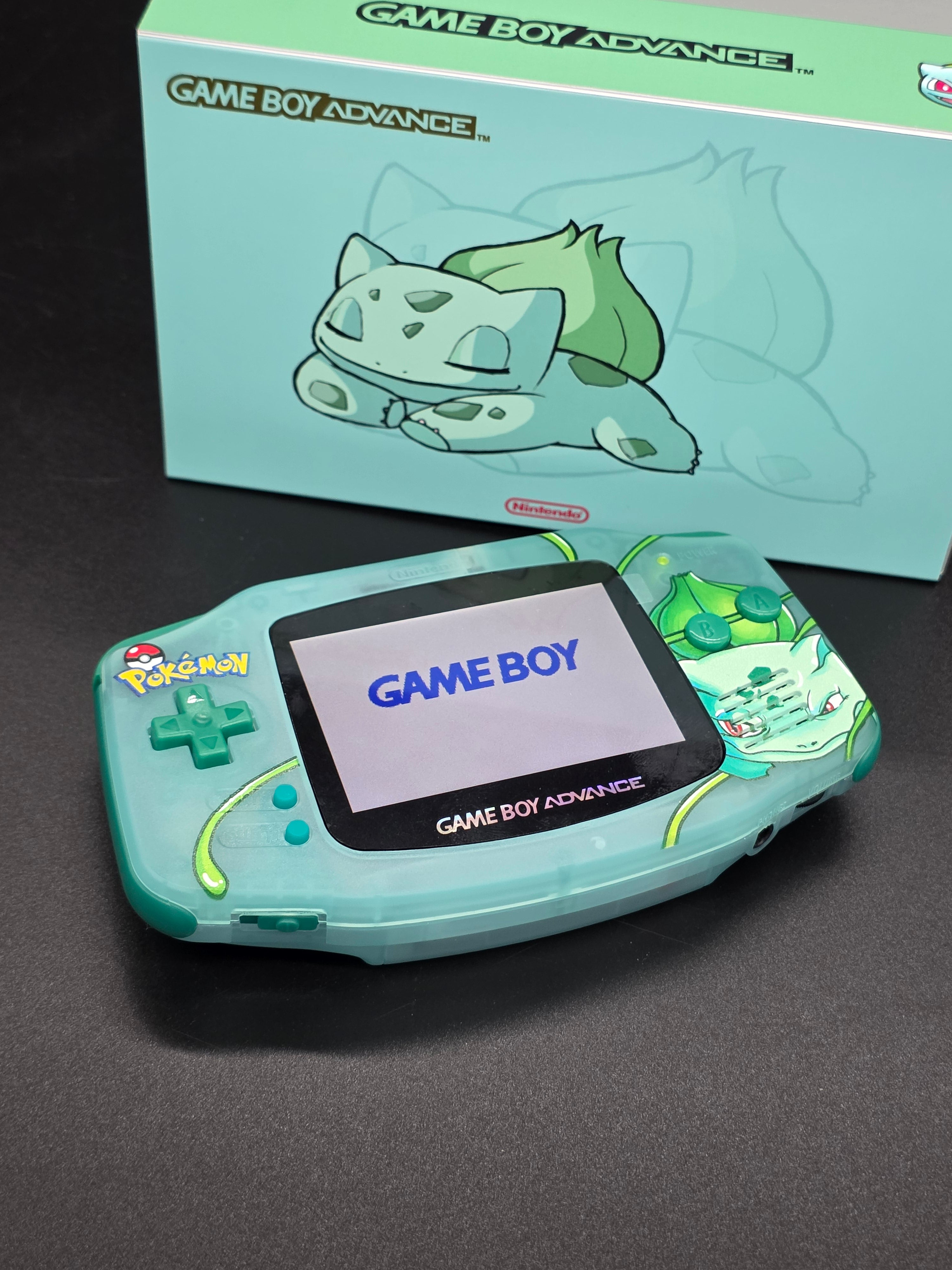 Nintendo Game Boy Advance (GBA) Custom Bulbasaur Backlit Handheld Console
