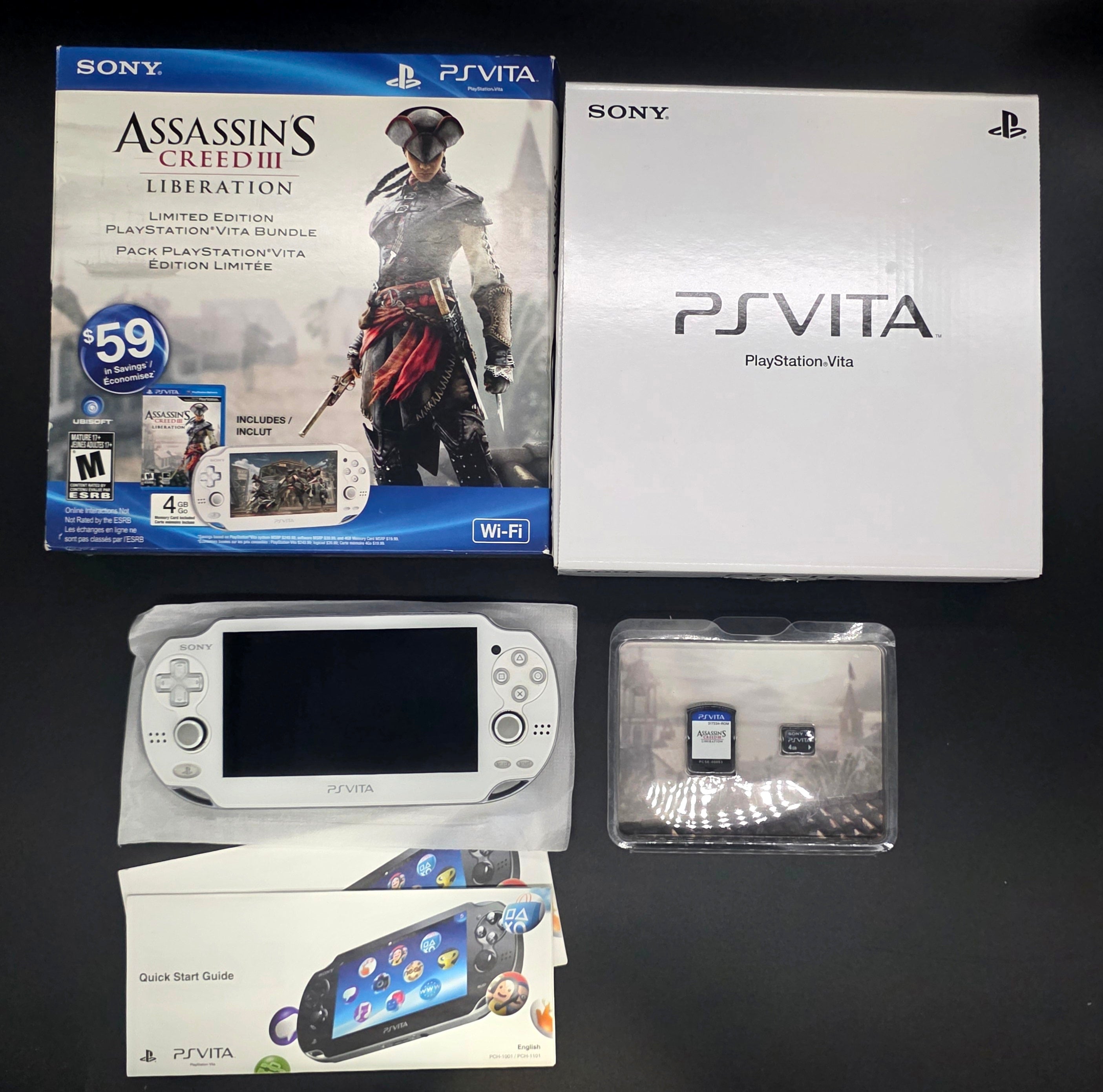 (CIB) Sony PlayStation PS Vita - Assassin's Creed III Bundle White Handheld Console (PCH-1001)