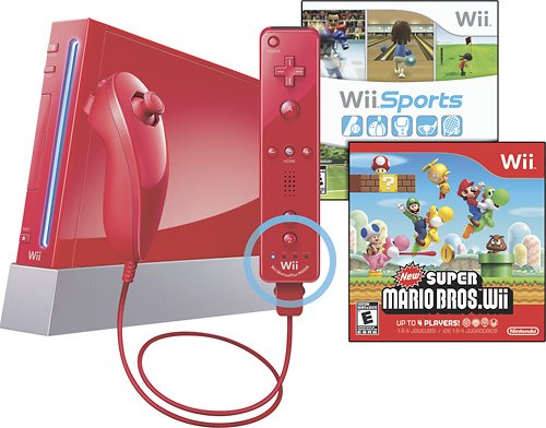 Nintendo Wii Mario 25th Anniversary Red Limited Console (Game's included)