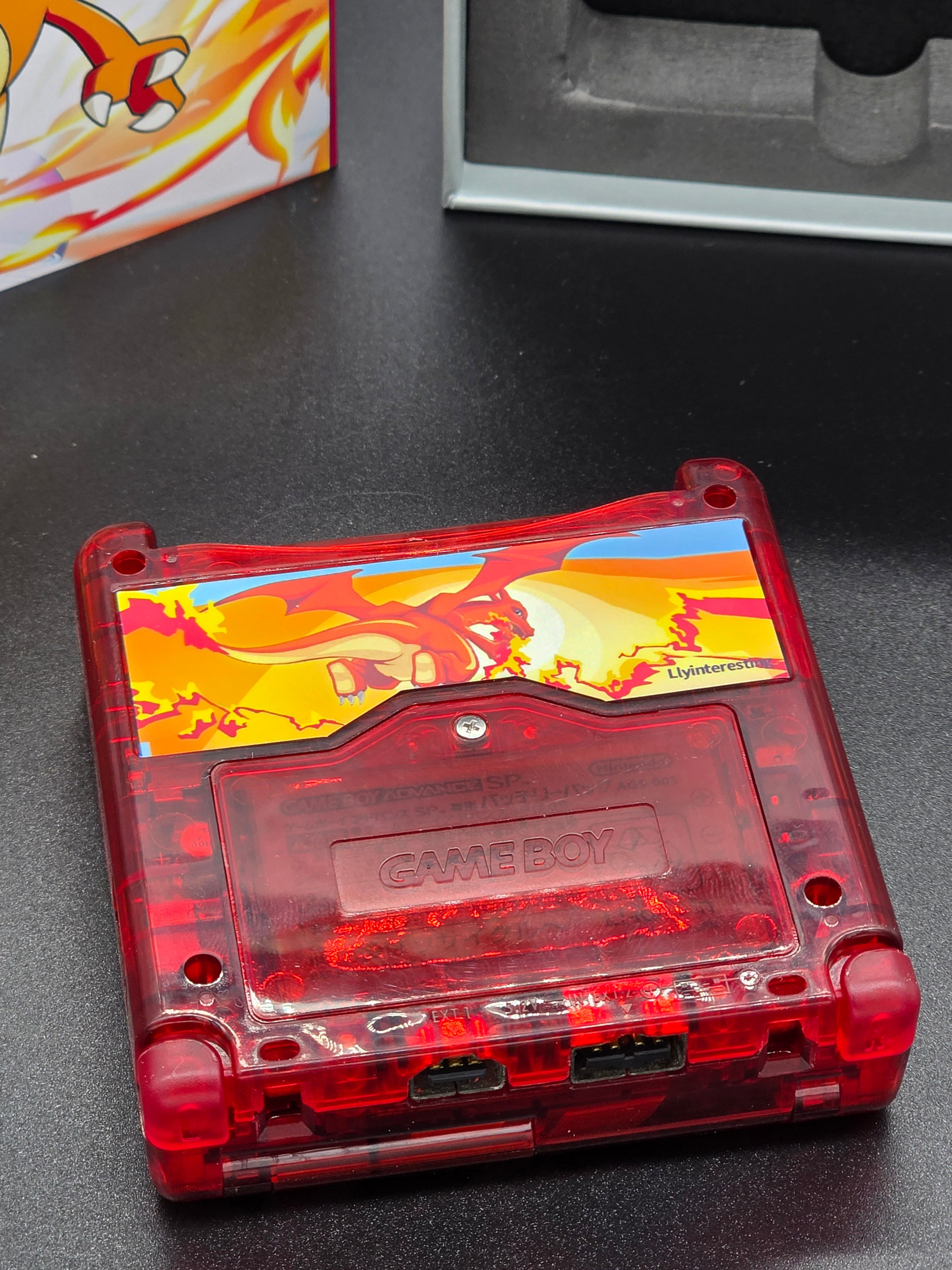 Nintendo Game Boy Advance SP (GBA SP) Custom Charizard Backlit Handheld Console