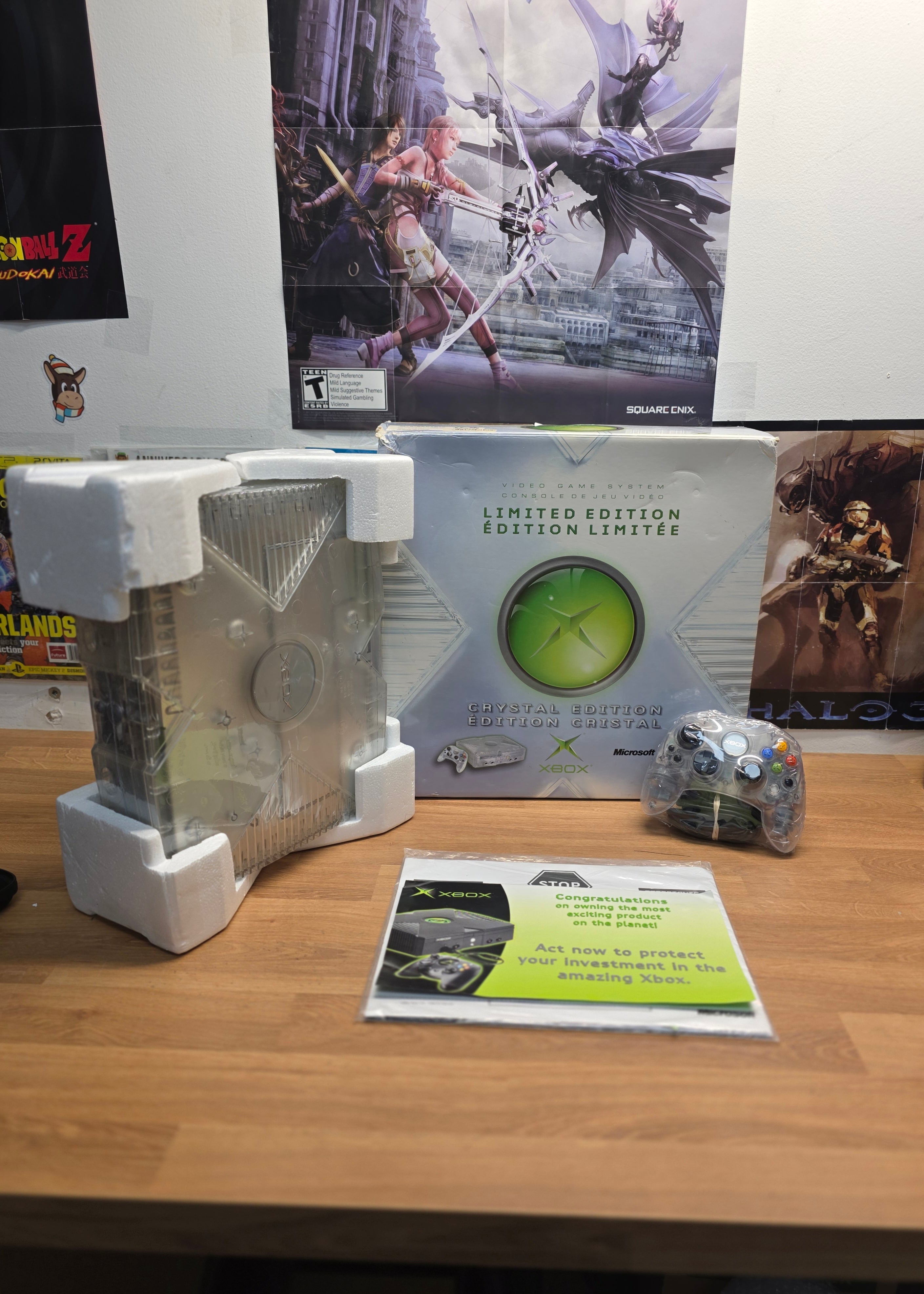 Microsoft Original OG Xbox Crystal Clear Console Bundle CIB