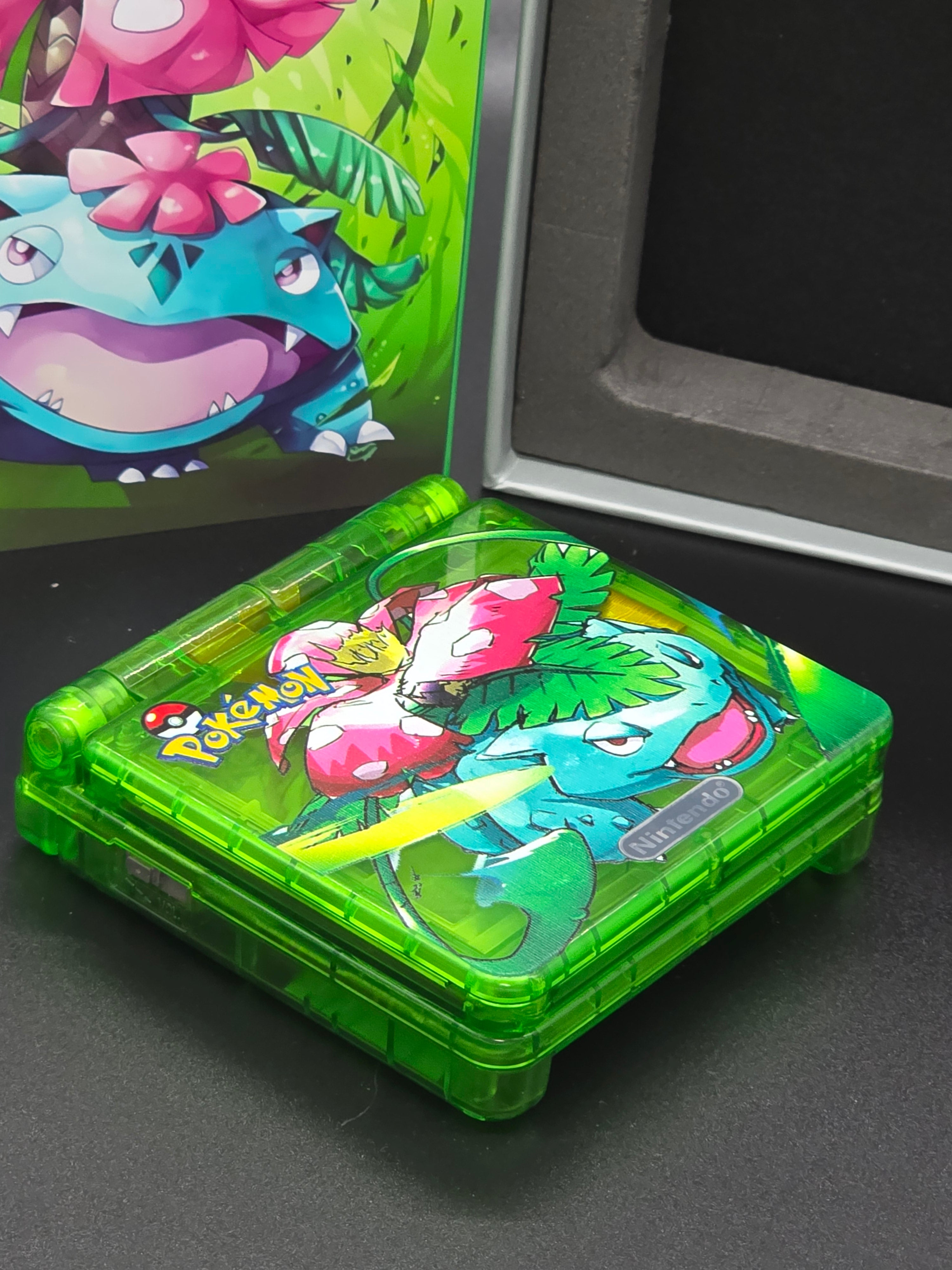 Nintendo Game Boy Advance SP (GBA SP) Custom Venasaur Backlit Handheld Console