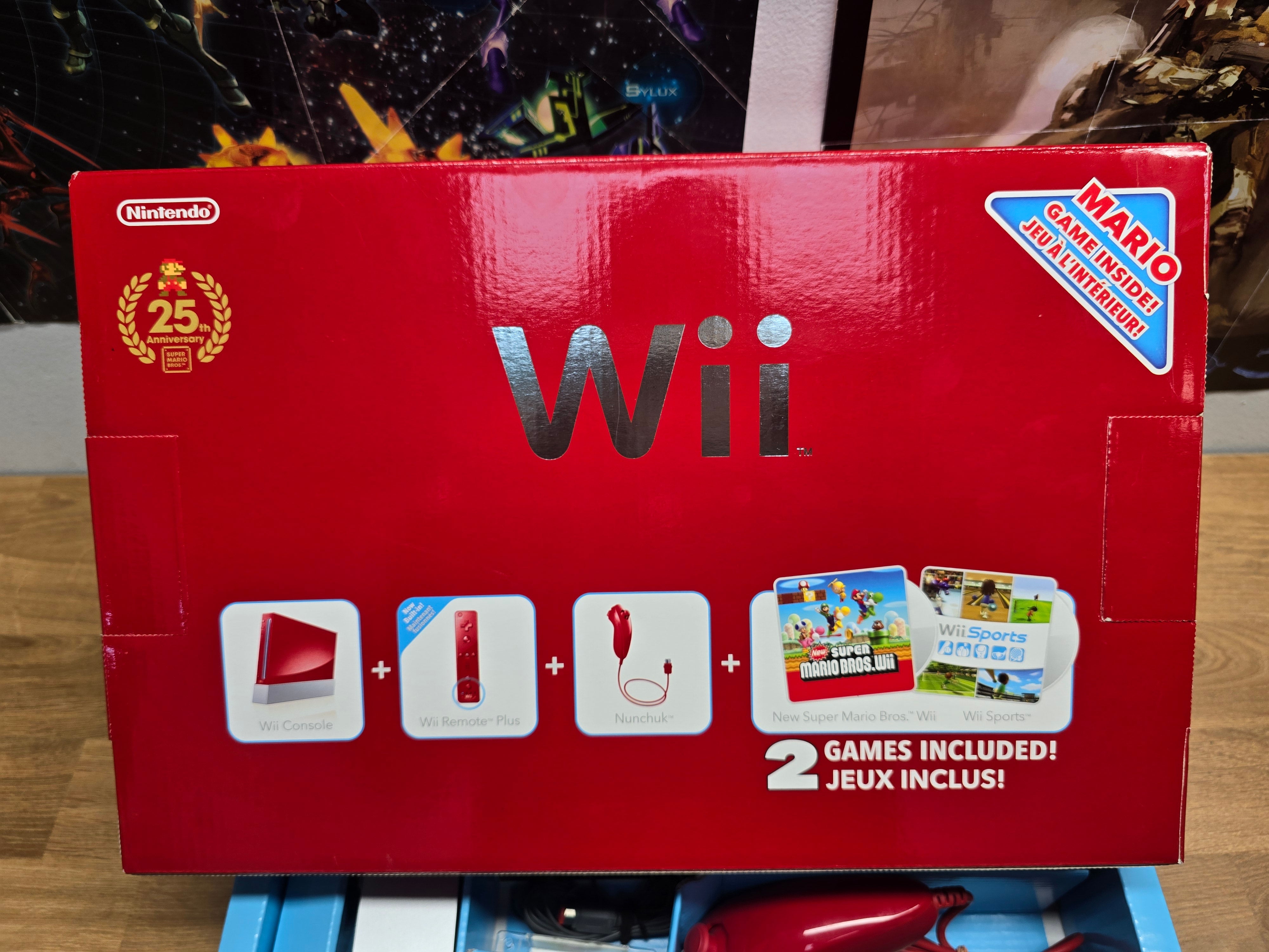 Nintendo Wii Mario 25th Anniversary Red Limited Console (Game's included)