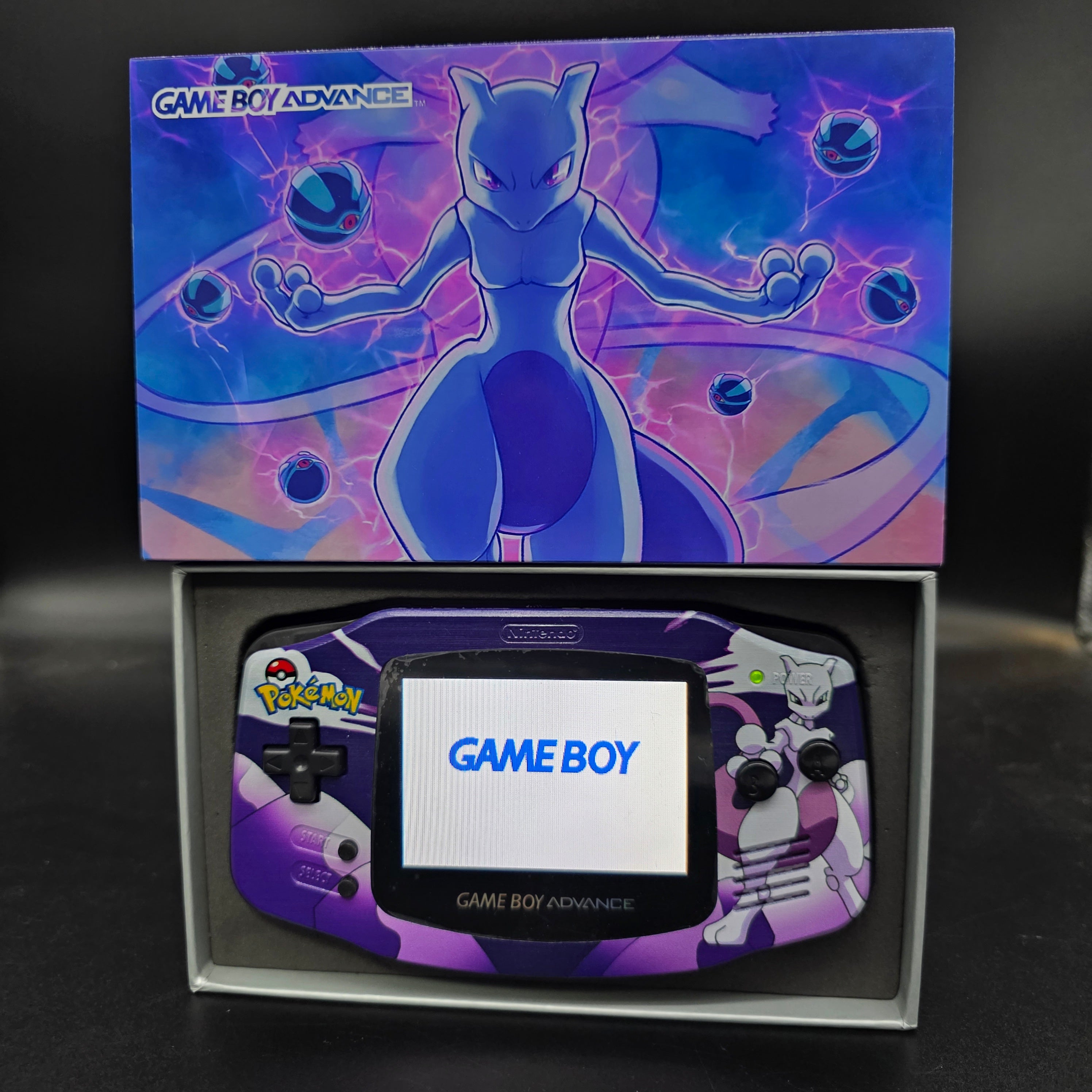 Nintendo Game Boy Advance (GBA) Custom Mewtwo Backlit Handheld Console