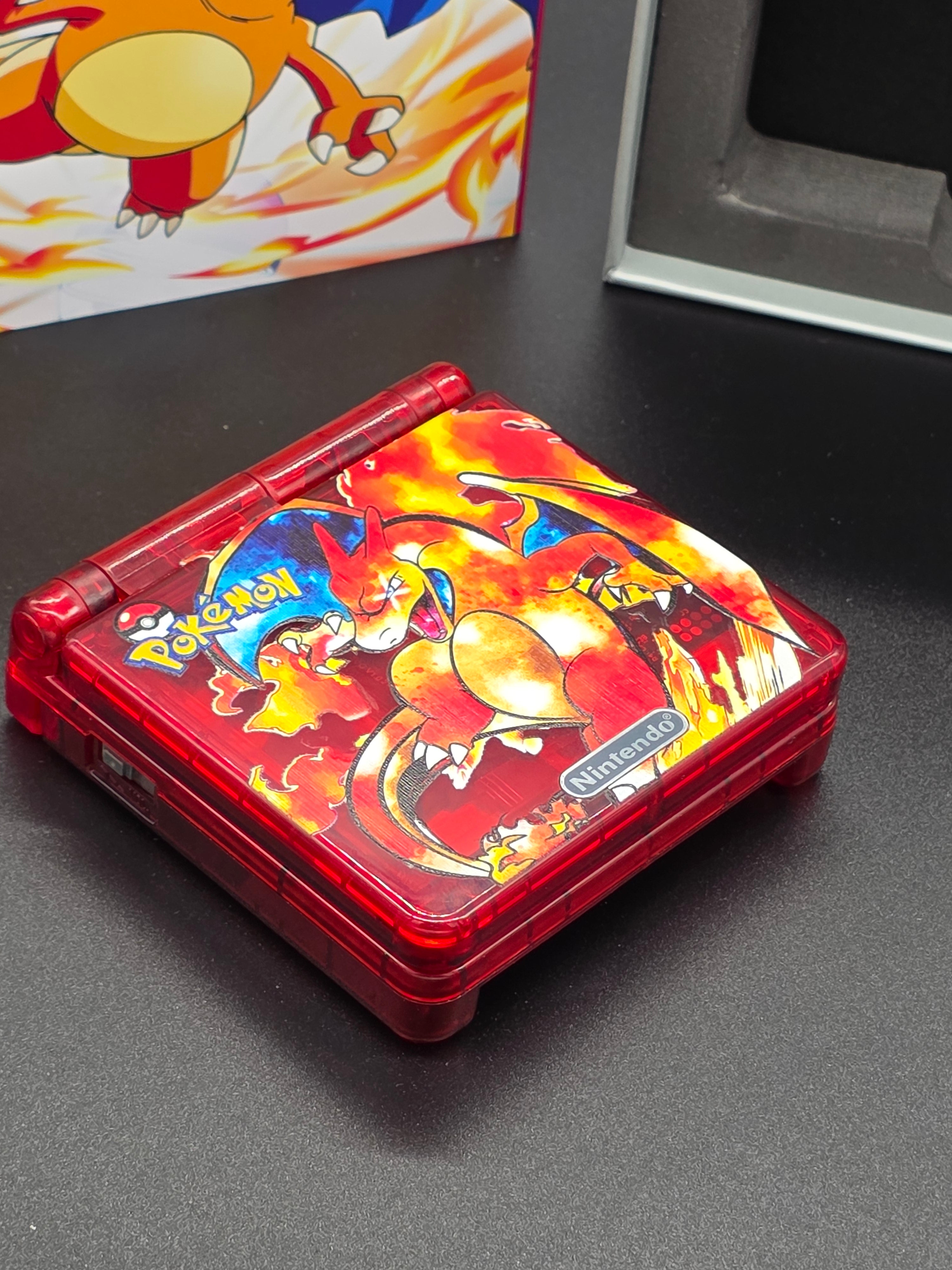 Nintendo Game Boy Advance SP (GBA SP) Custom Charizard Backlit Handheld Console