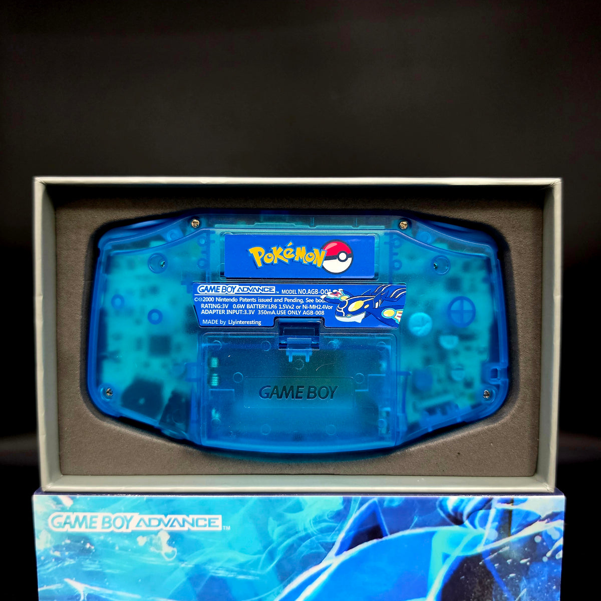 Nintendo Game Boy Advance (GBA) Custom Kyogre Backlit Handheld Console