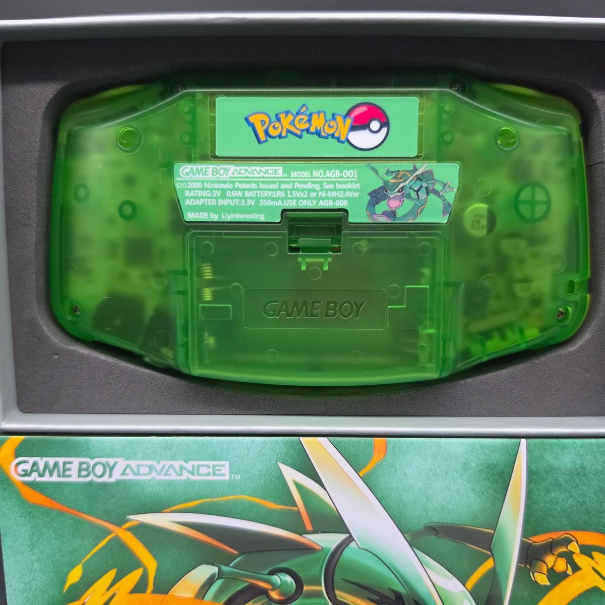 Nintendo Game Boy Advance (GBA) Custom Mega Rayquaza Backlit Handheld Console
