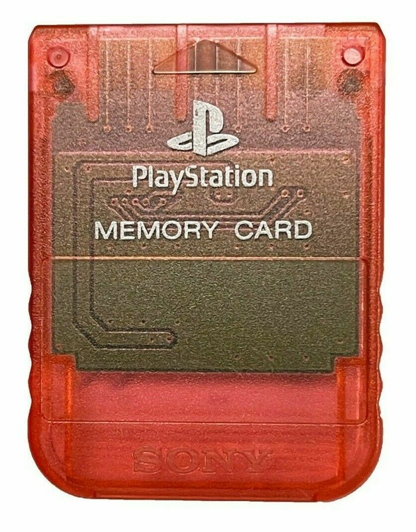 Sony PlayStation 1 PS1 Memory Card Clear Red (SCPH-1020)