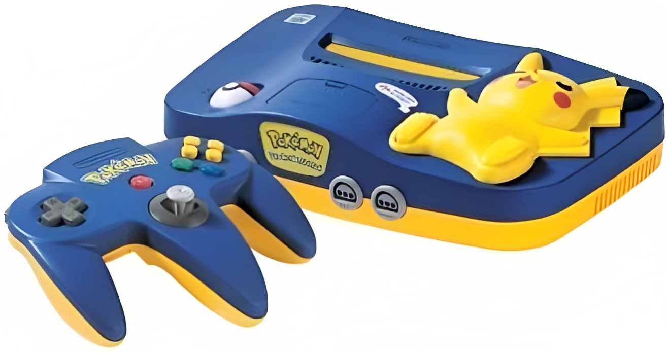 Nintendo N64 Pikachu Edition Blue & Yellow Console Bundle (Ntsc)