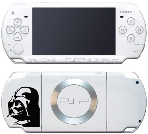 (With Box) Sony PlayStation Portable PSP Star Wars White Edition Model 2000 Handheld Console