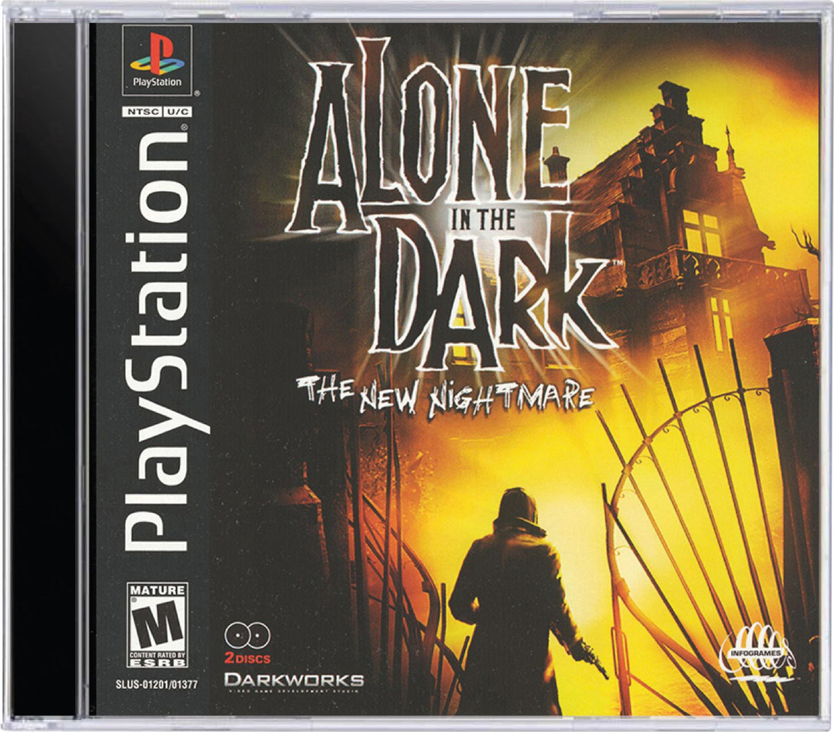 Jaquette Avant Alone In The Dark Nightmare PS1 PAL FR - Bords Coupés, Occasion