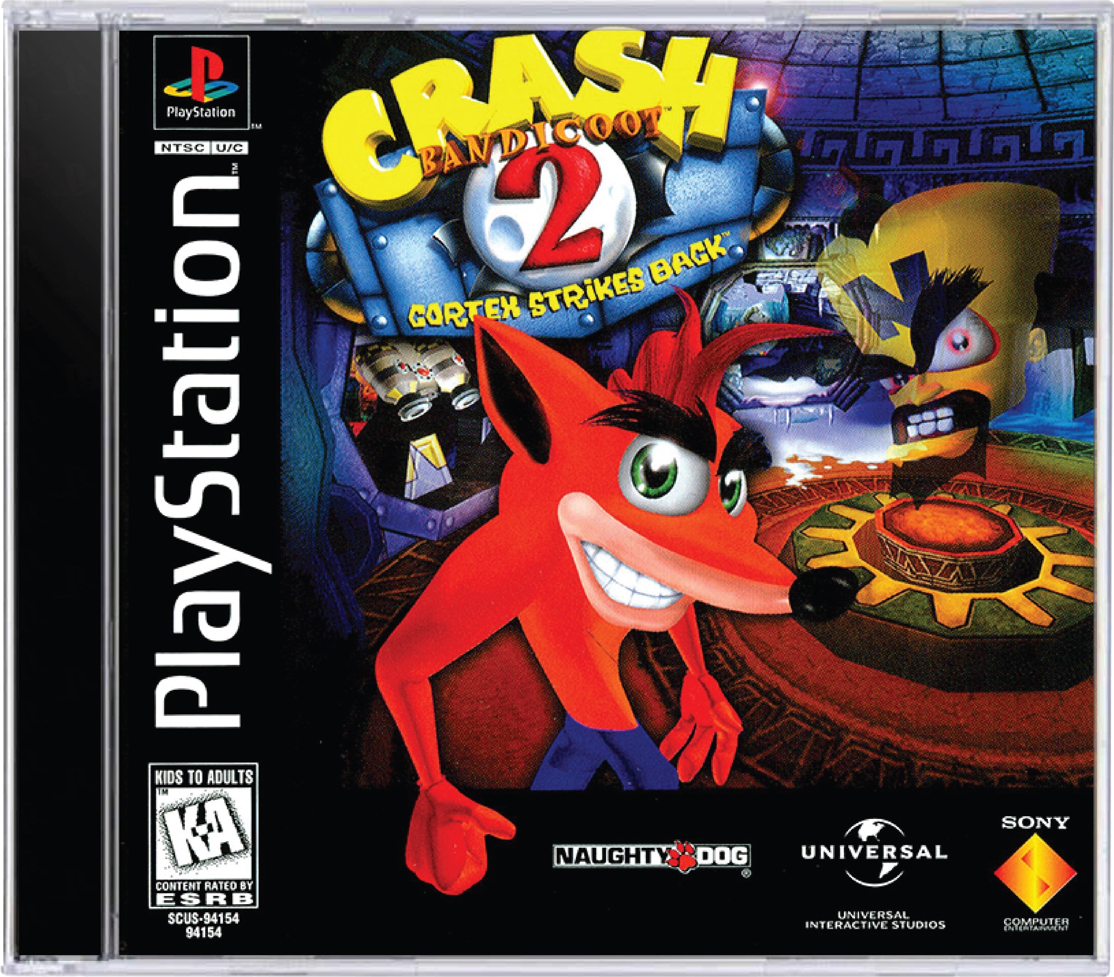 Crash Bandicoot 2 Cortex Strikes Back Cover Art and Product Photo