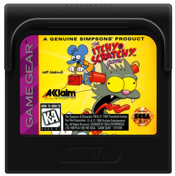 Itchy and Scratchy Game Cartridge