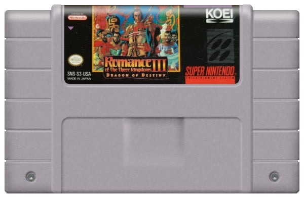Romance of the Three Kingdoms III Dragon of Destiny Cartridge