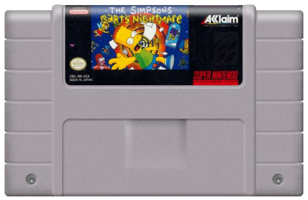The Simpsons Bart's Nightmare Cartridge