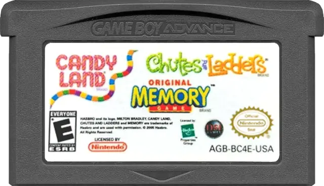 3 Game Pack! Candy Land + Chutes And Ladders + Original Memory Game - Nintendo Game Boy Advance